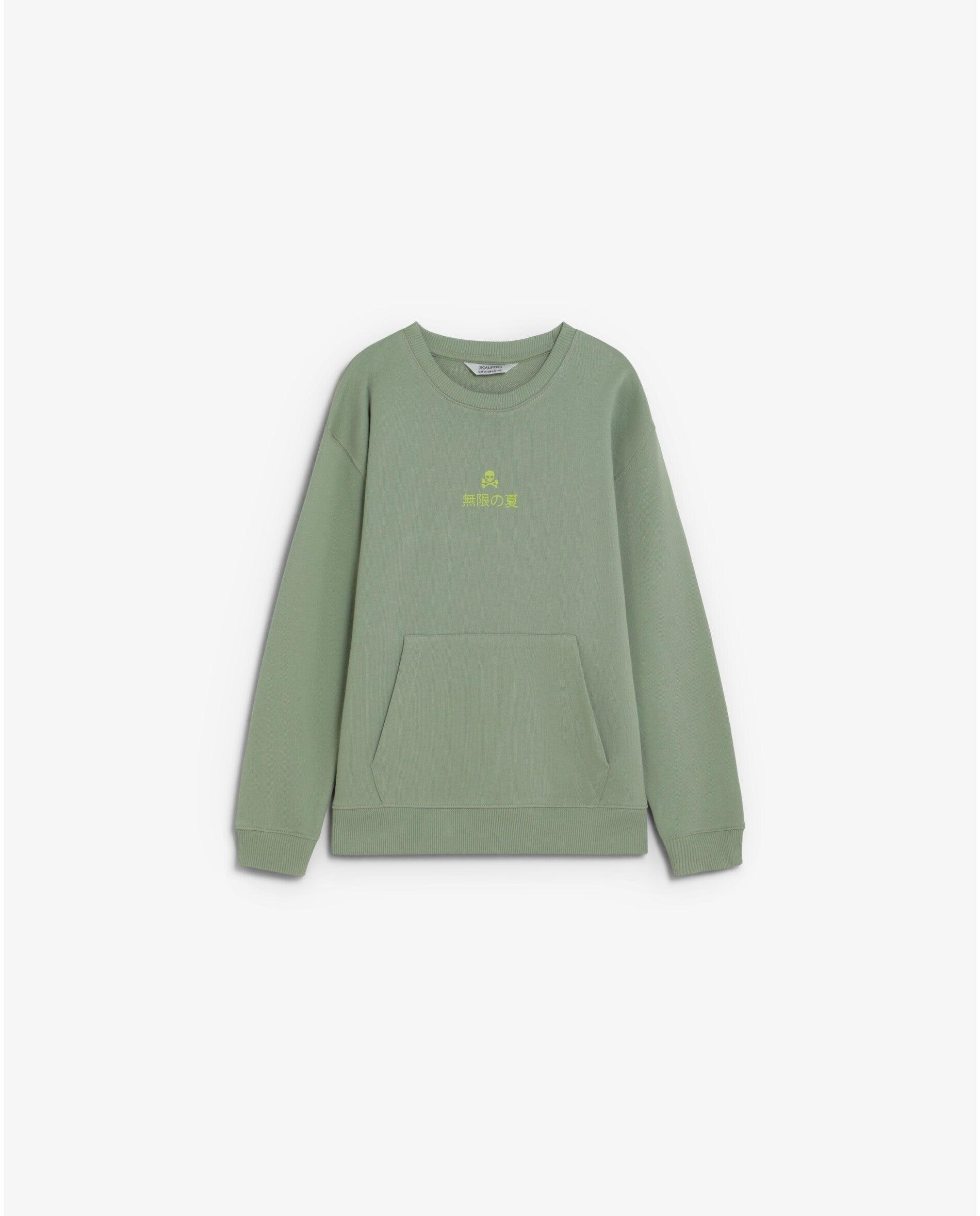 Imagem 0 de Sweatshirt sem Capuz Infantil com Print Posterior e Bolso Canguru