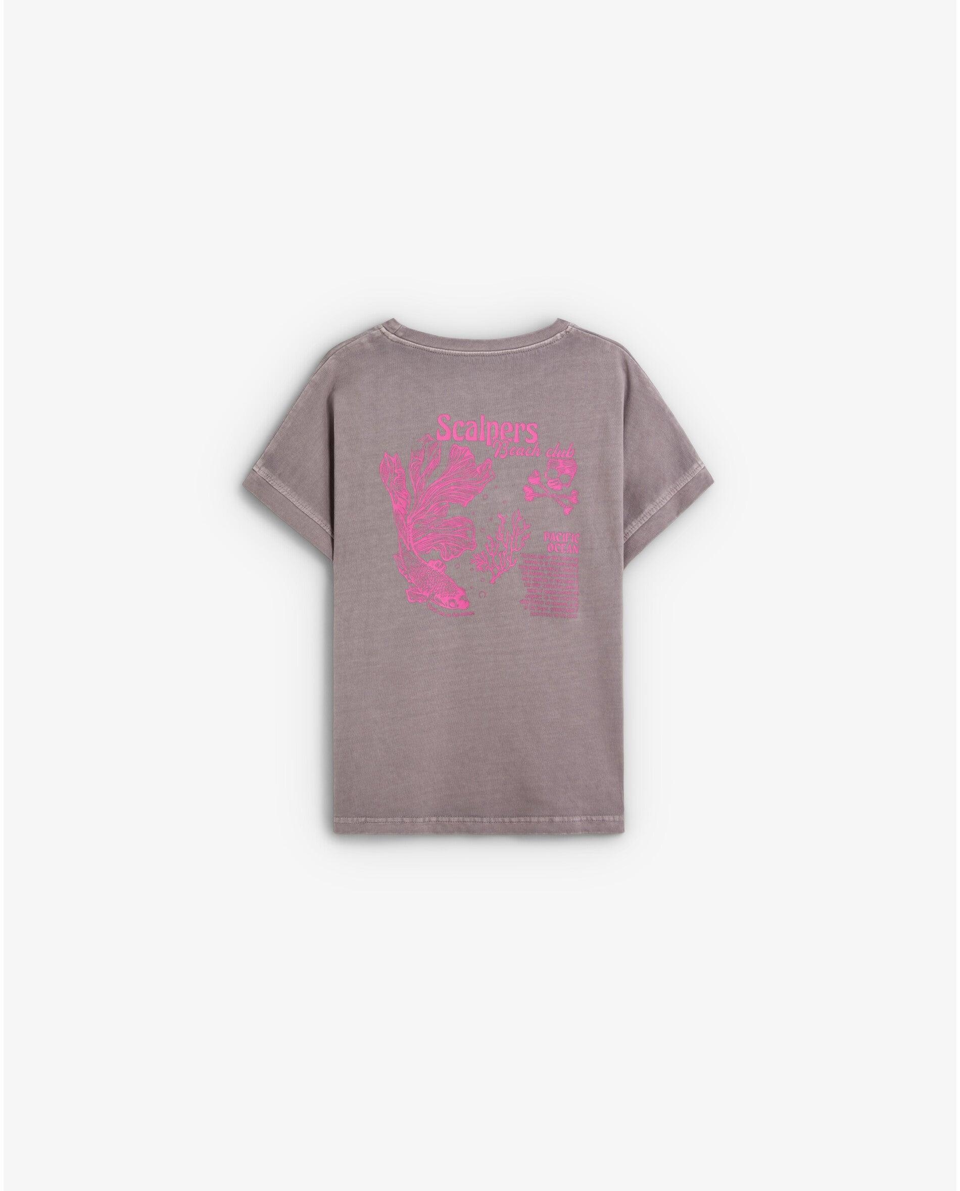 T-shirt Infantil de Algodão com Print Posterior Scalpers Pedra-2