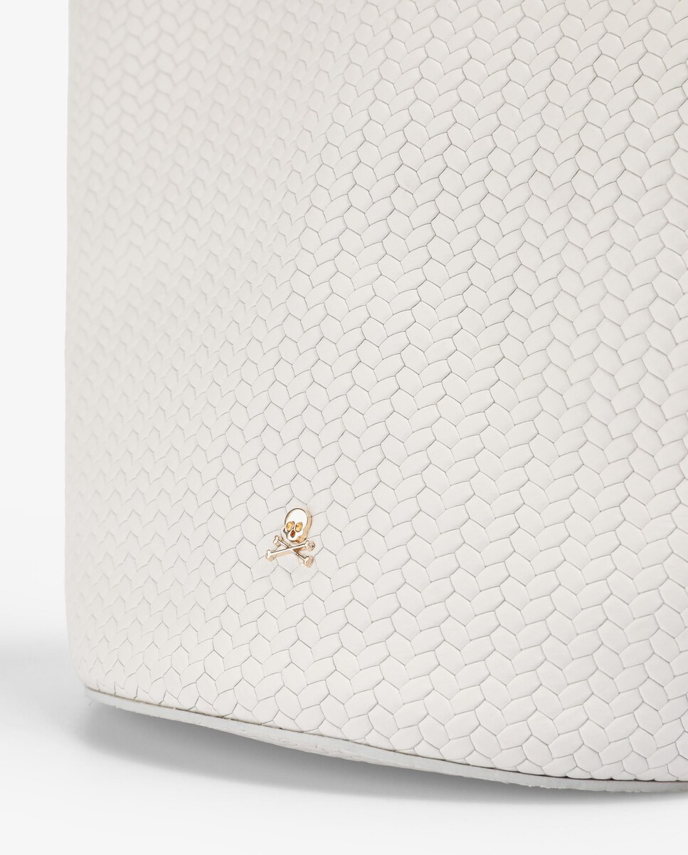 Mala de Ombro Tipo Shopper em Pele Branco-4