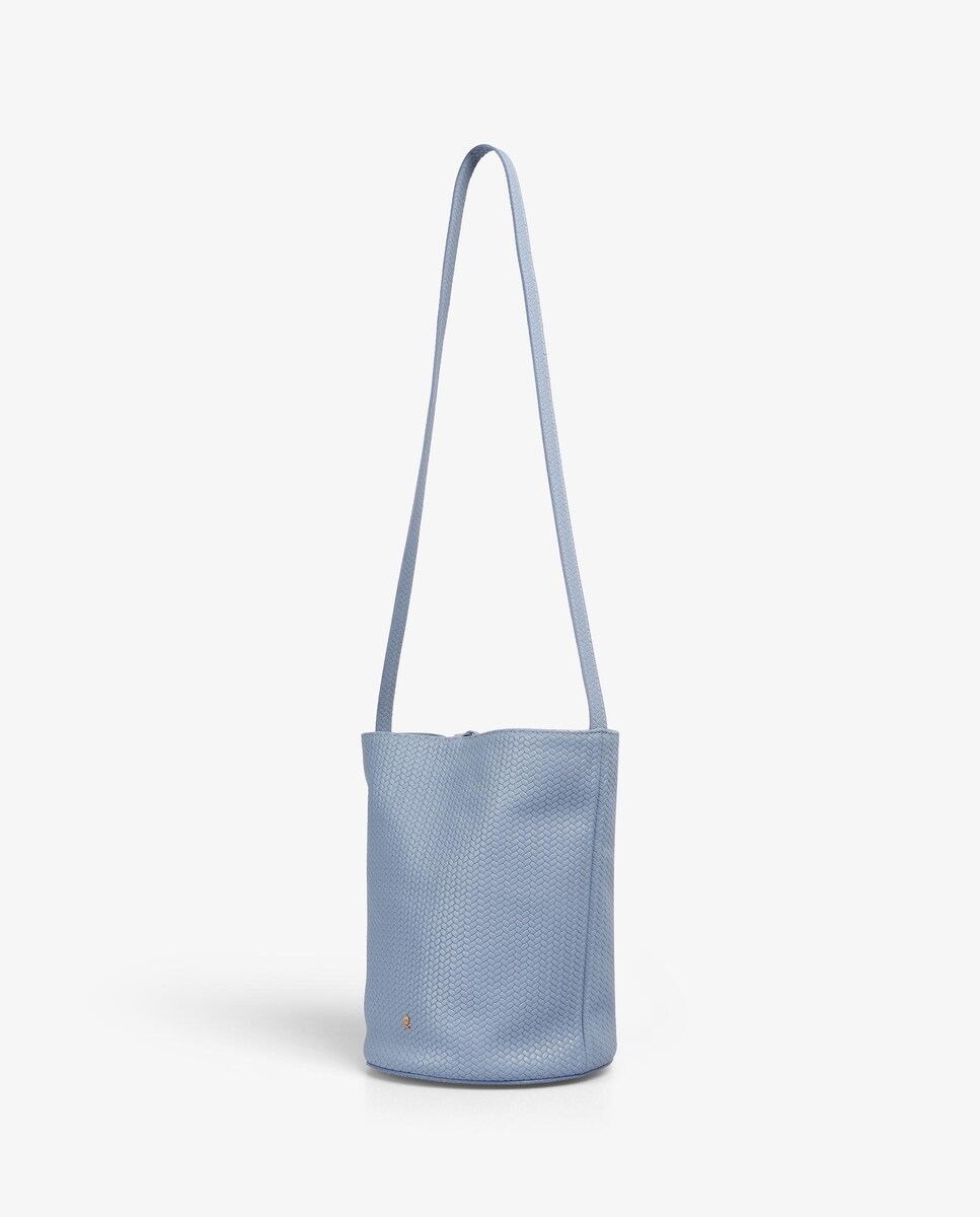 Mala a Tiracolo Tipo Saco em Pele Azul-3