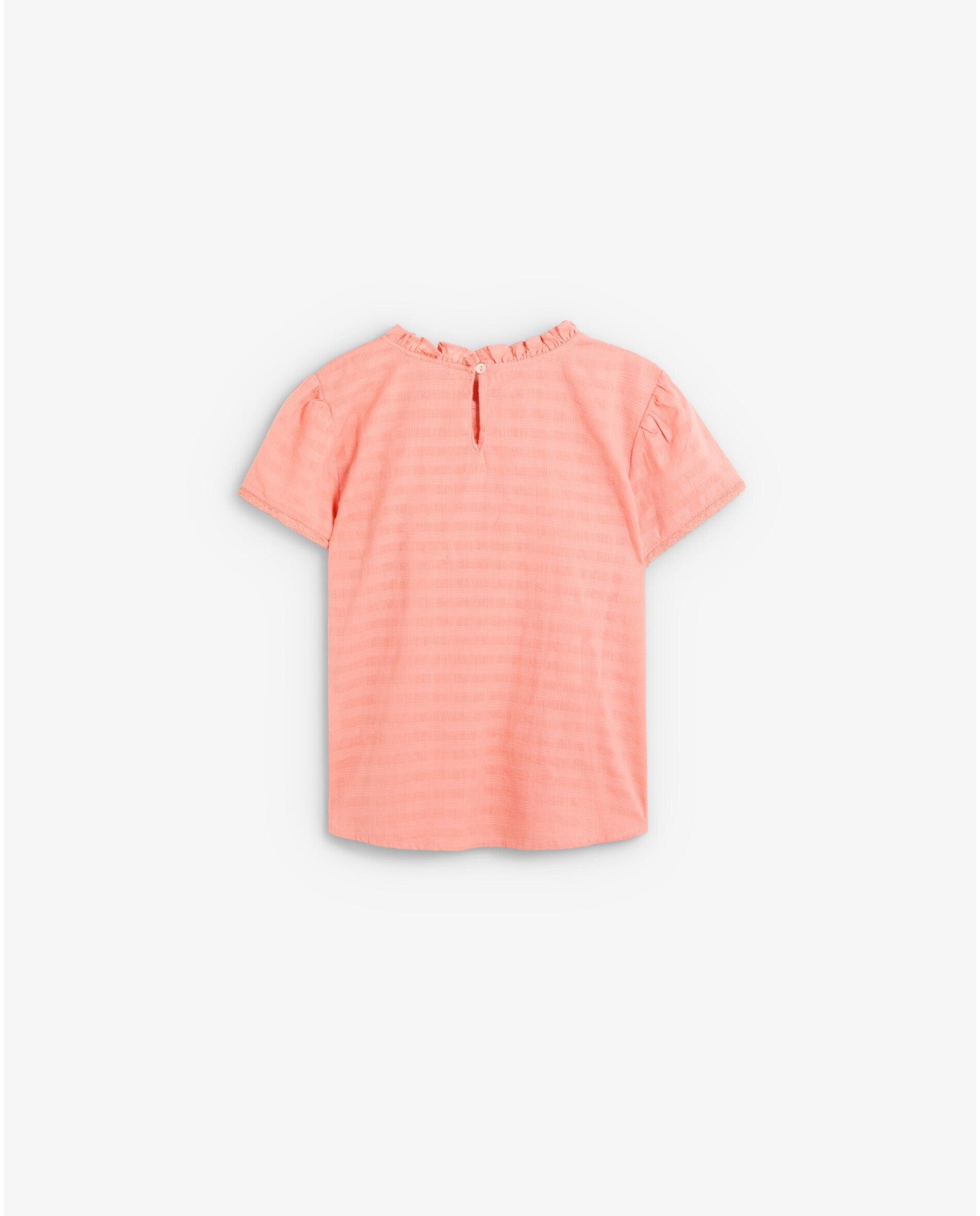 Blusa Infantil de Manga Curta com Bordados Scalpers Coral-2