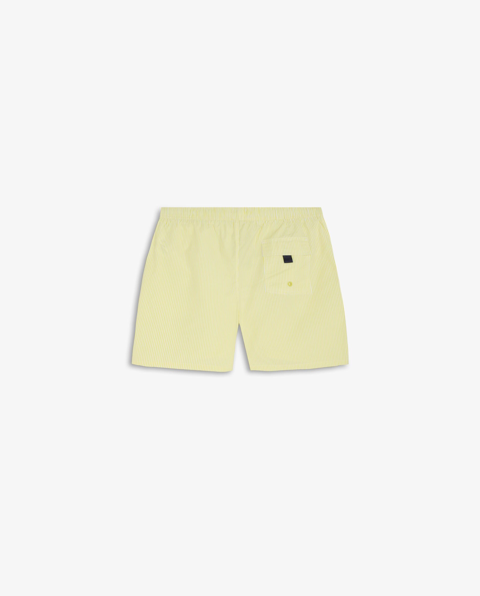 Fato de Banho Bermuda Às Riscas com Bolso Posterior Amarelo-5