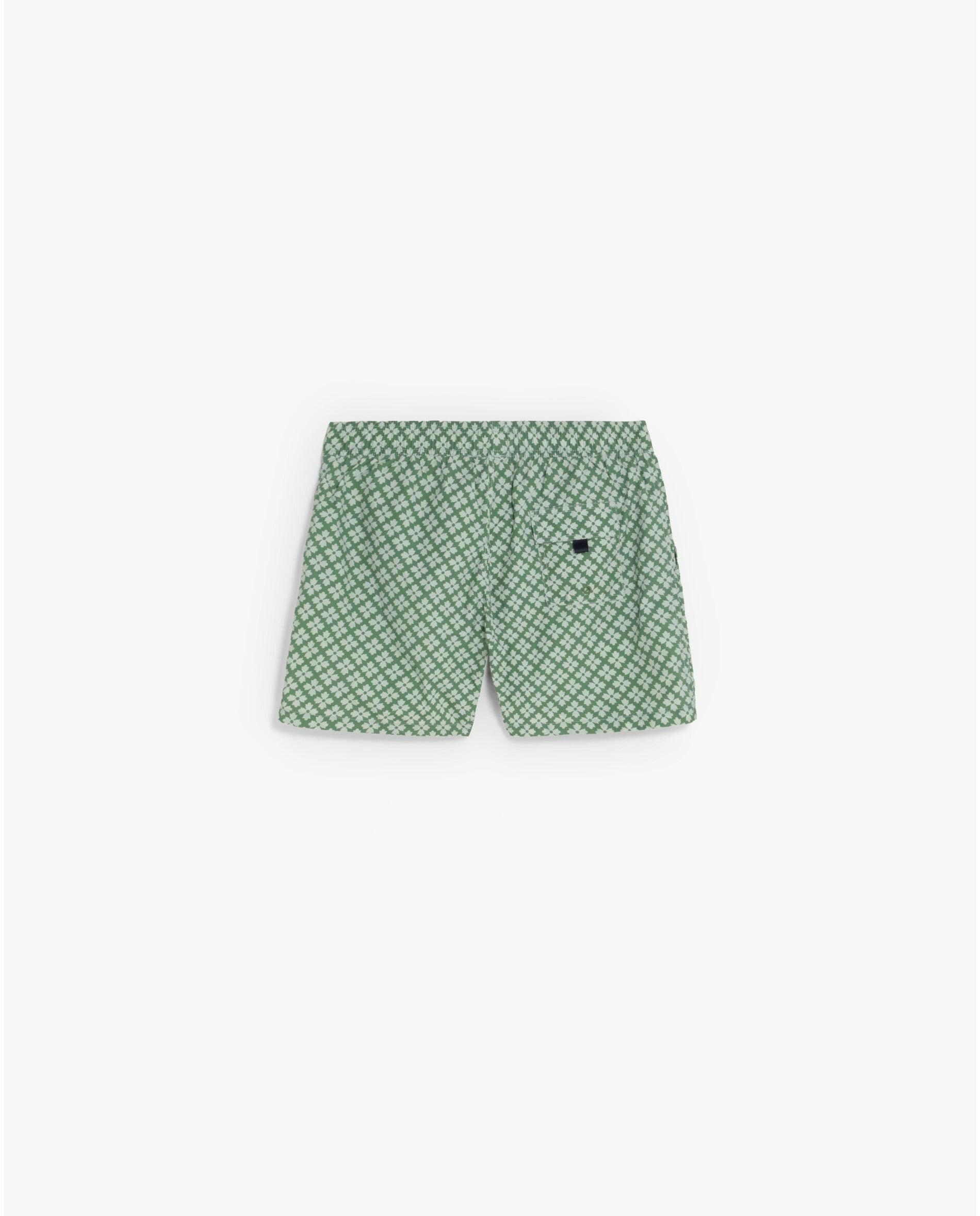 Fato de Banho Estampado com Bolso Posterior Verde-6