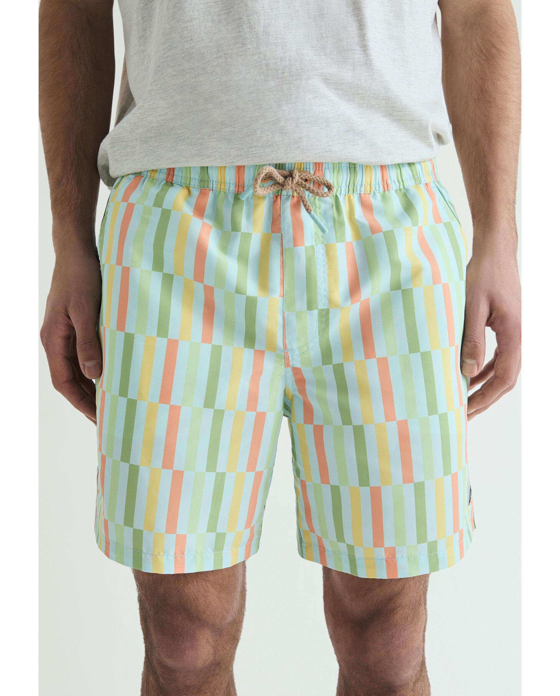 Fato de Banho Estampado com Bolso Posterior Verde Água-5