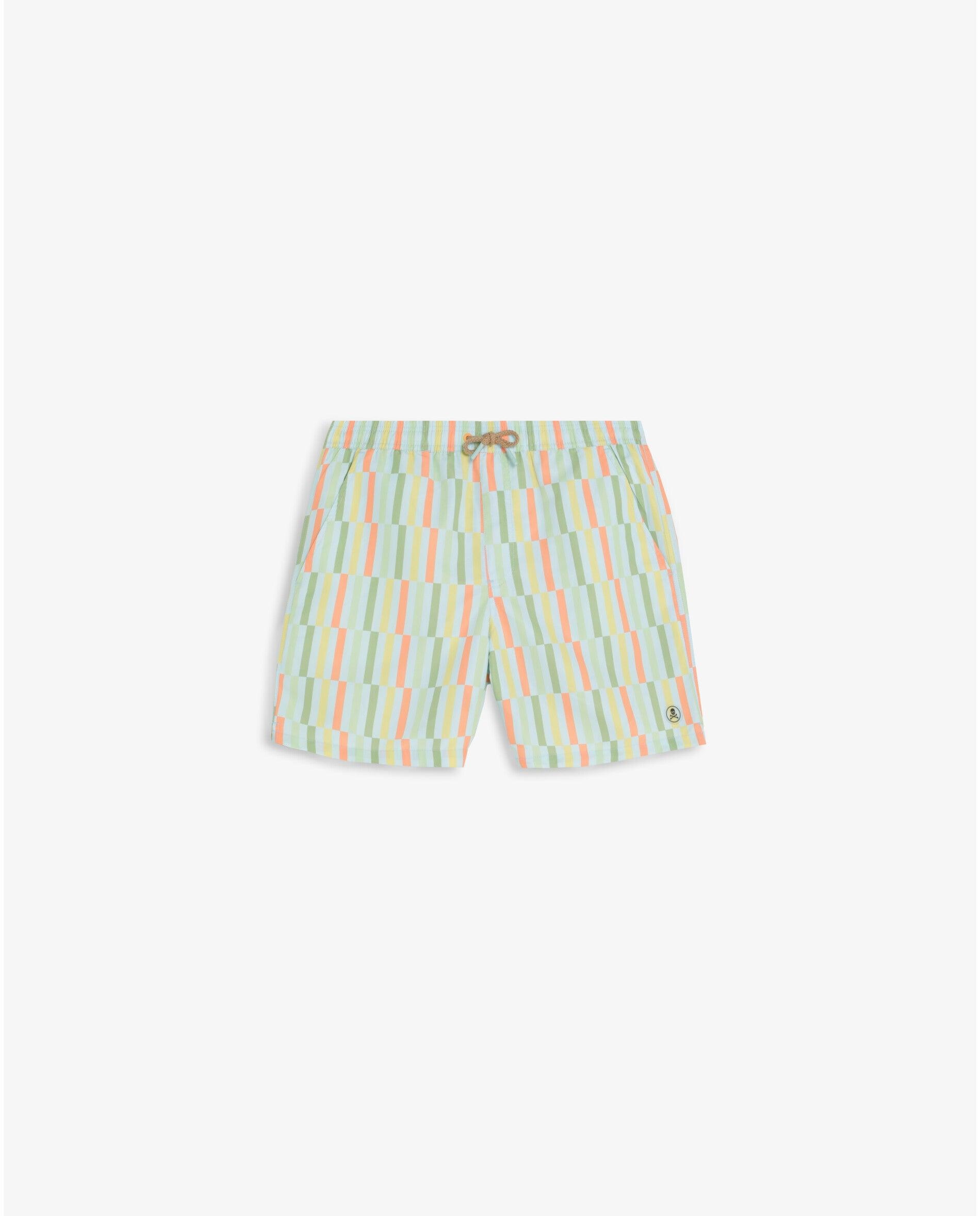 Fato de Banho Estampado com Bolso Posterior Verde Água-6