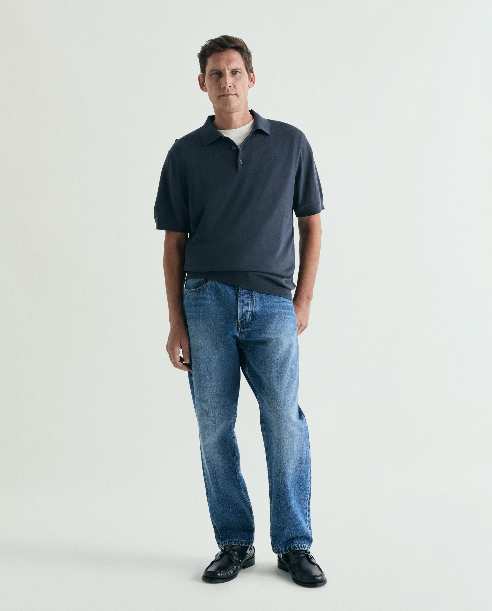 Polo de Manga Curta Regular Fit Navy-3