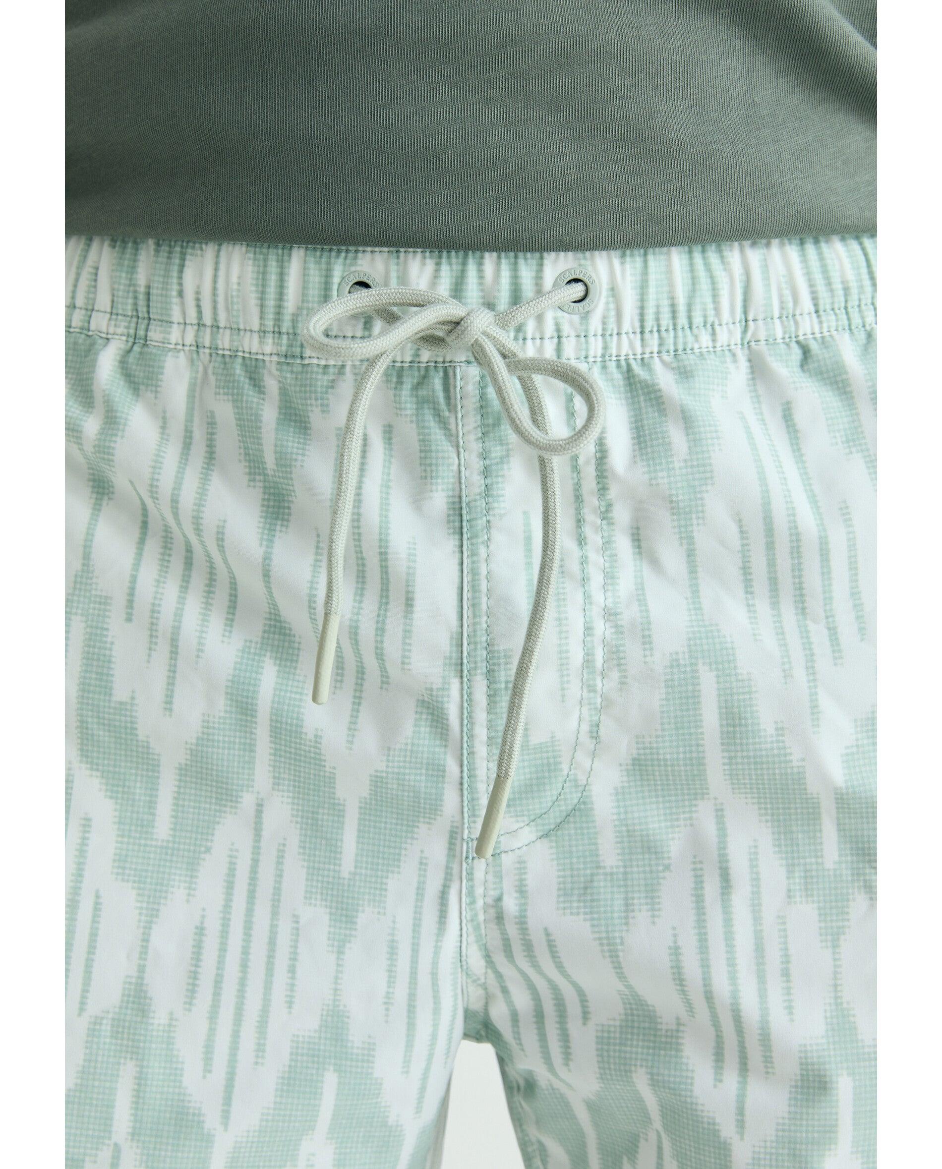 Fato de Banho Estampado com Bolso Posterior Verde-menta-4