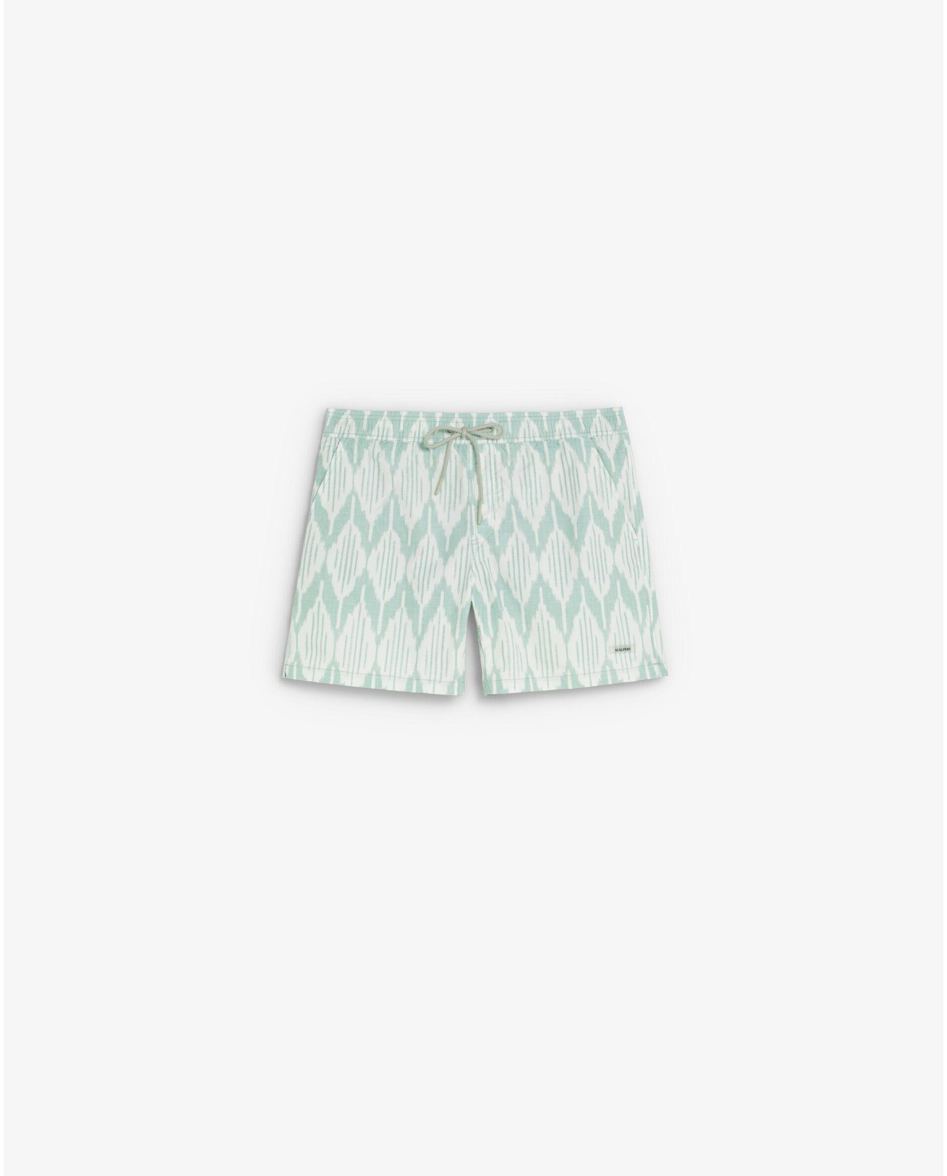 Fato de Banho Estampado com Bolso Posterior Verde-menta-5