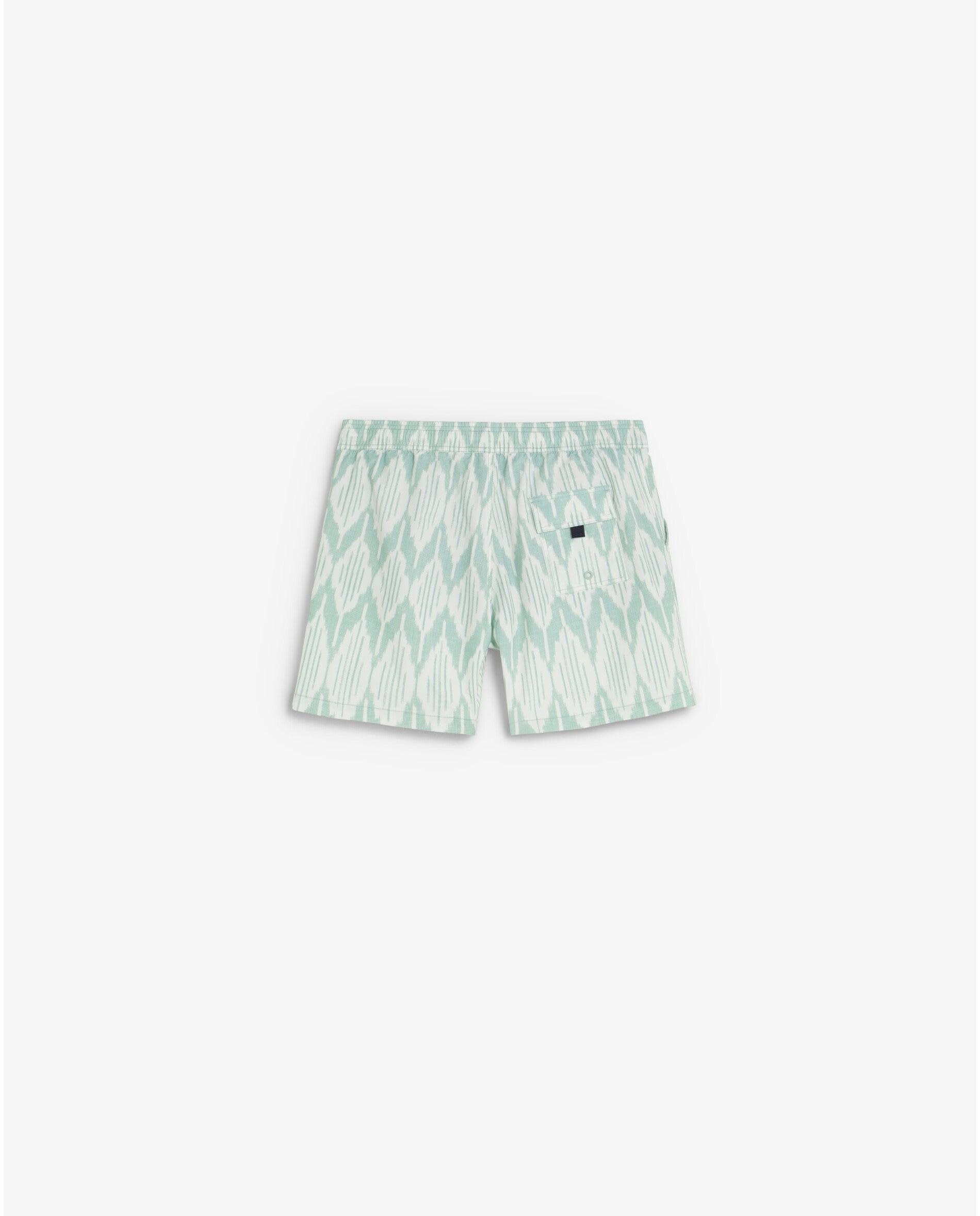Fato de Banho Estampado com Bolso Posterior Verde-menta-6