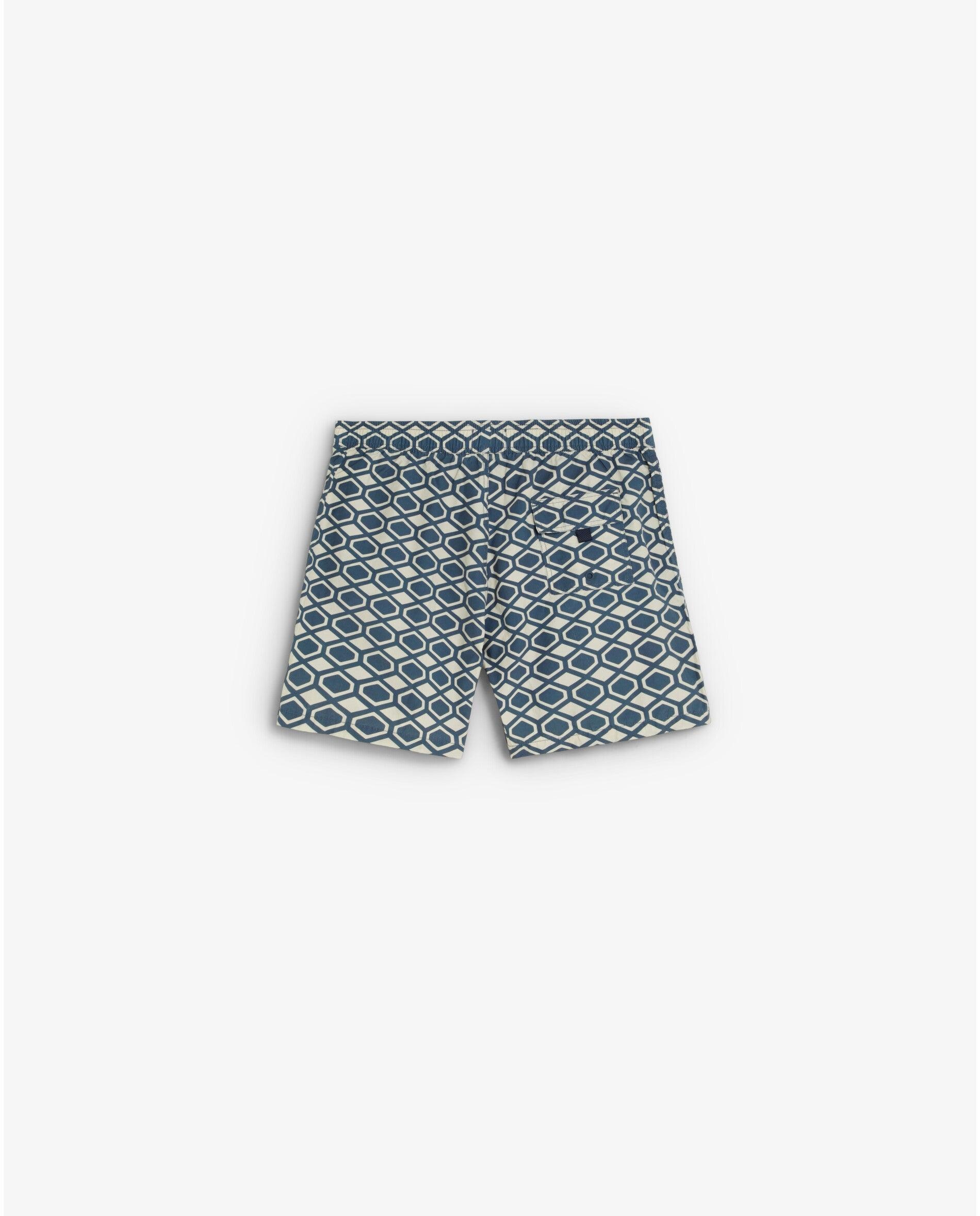 Fato de Banho Bermuda Estampado com Bolso Posterior Navy-6