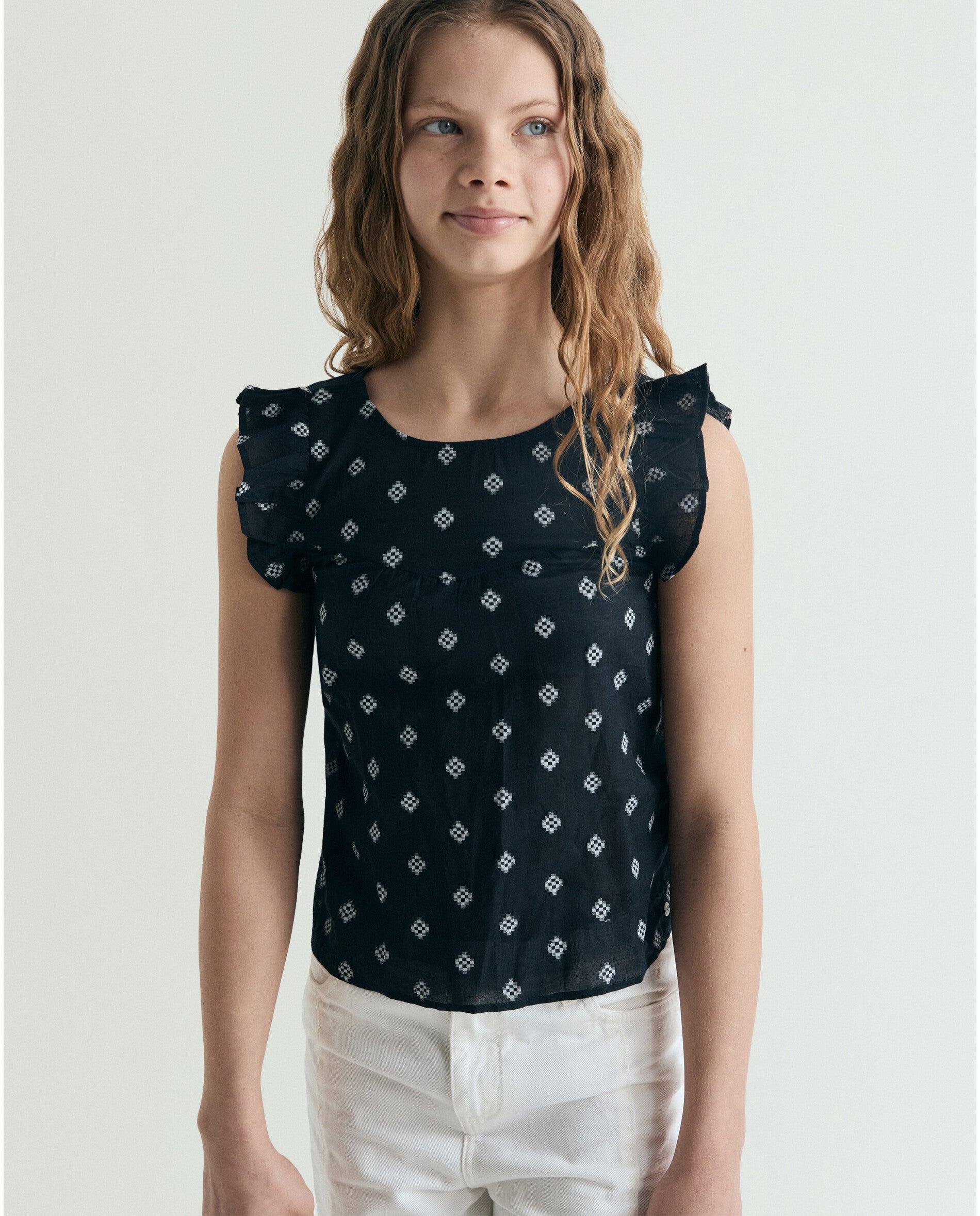 Imagem 0 de Blusa Infantil Estampada com Folhos