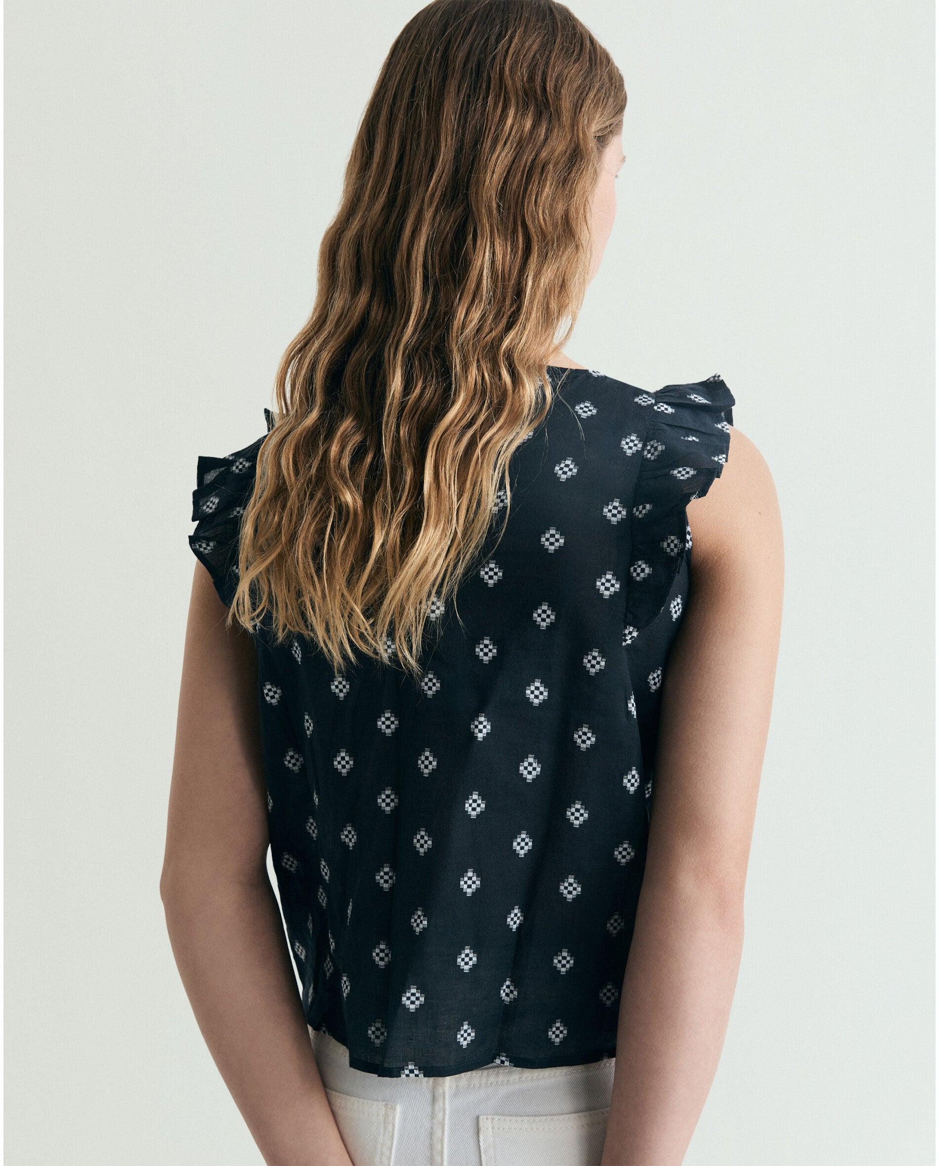 Blusa Infantil Estampada com Folhos Scalpers Preto-2