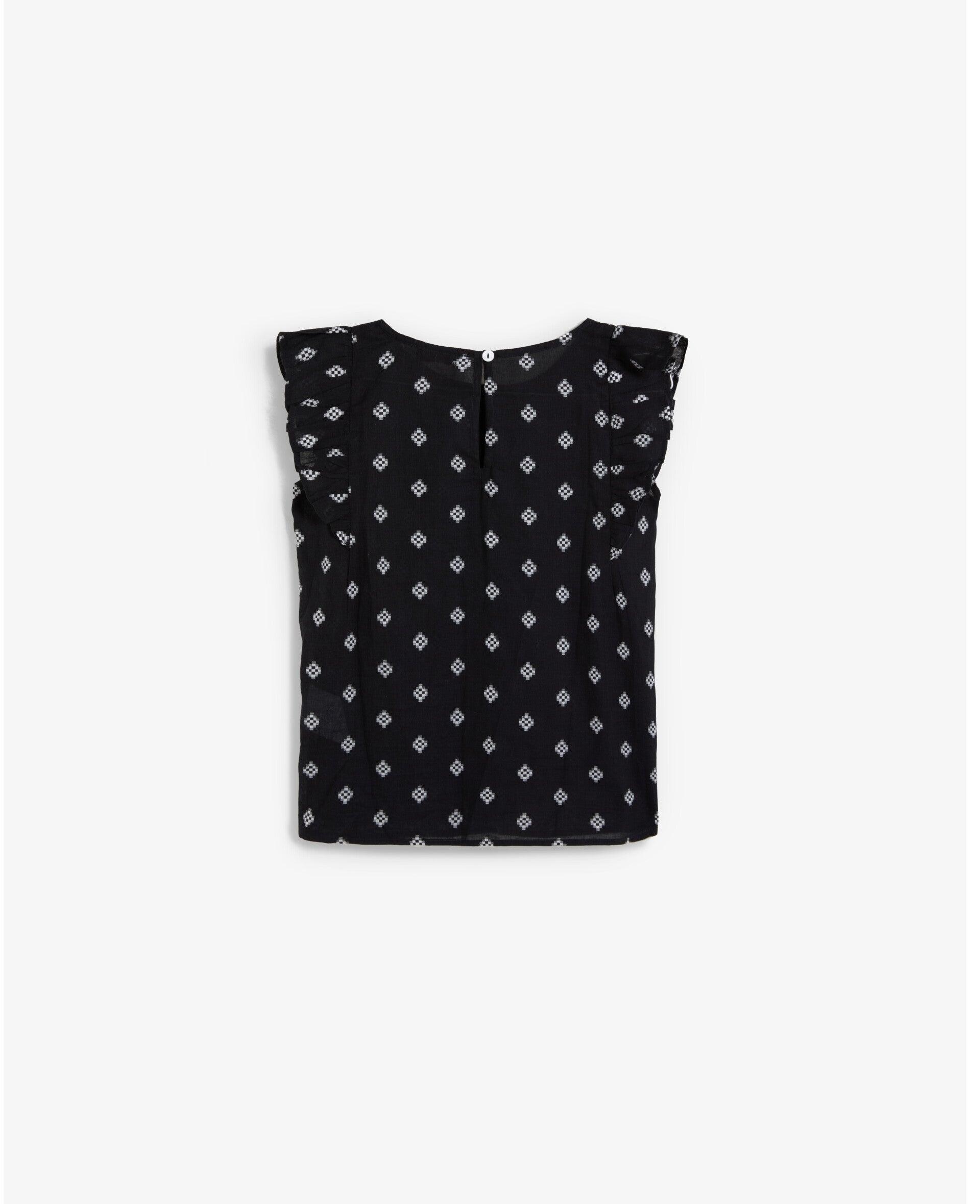 Blusa Infantil Estampada com Folhos Scalpers Preto-6