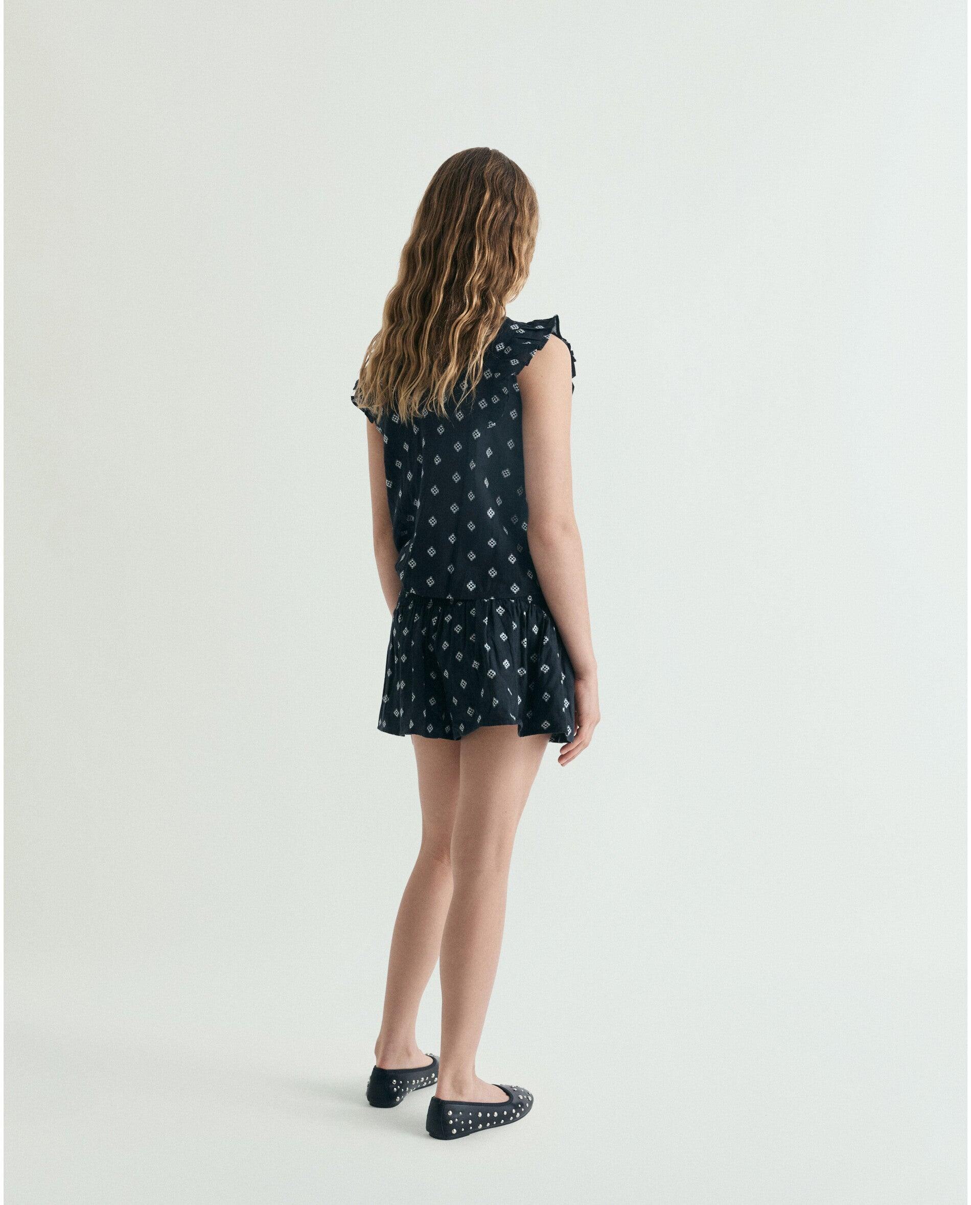 Calções Infantil Estampados com Cintura Elástica Preto-3