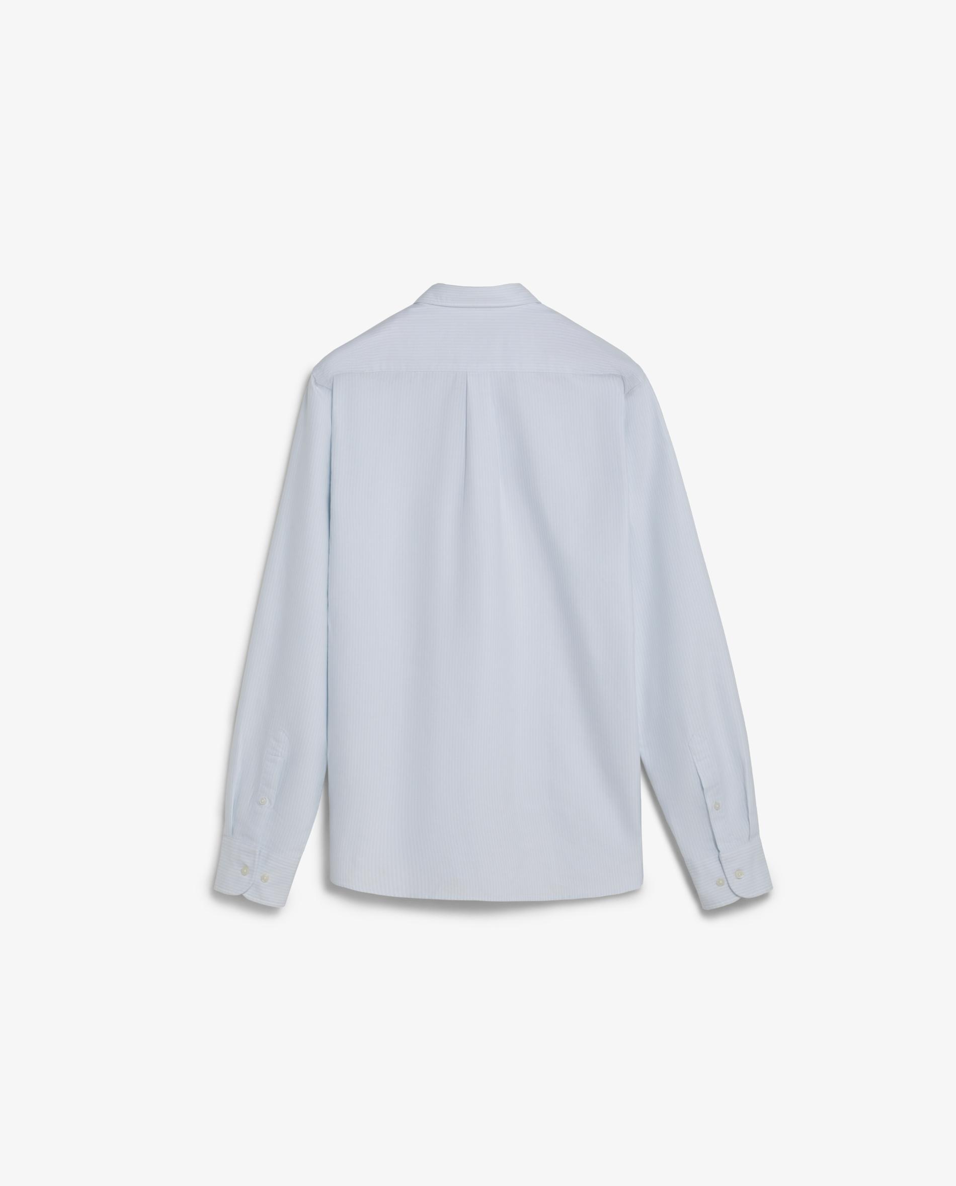 Camisa Oxford Regular Às Riscas Azul-6