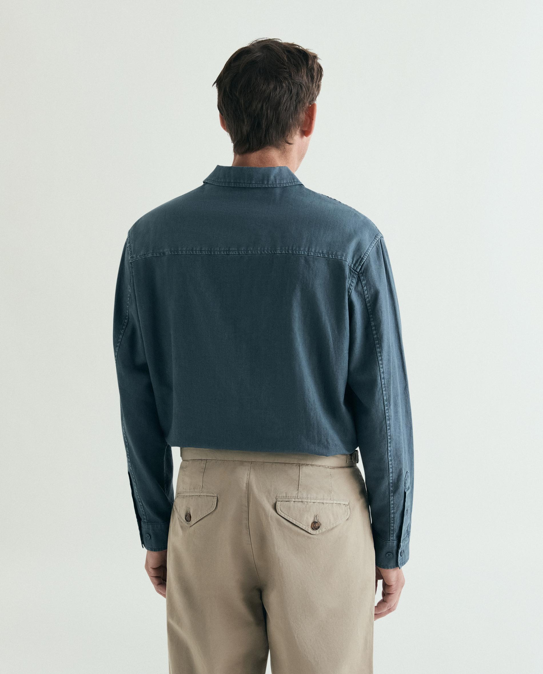 Camisa de Manga Comprida com Gola Polo Navy-2
