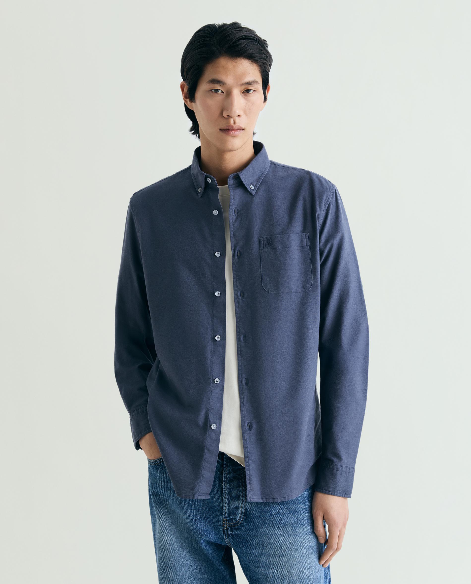 Camisa Regular com Bolso Navy-1
