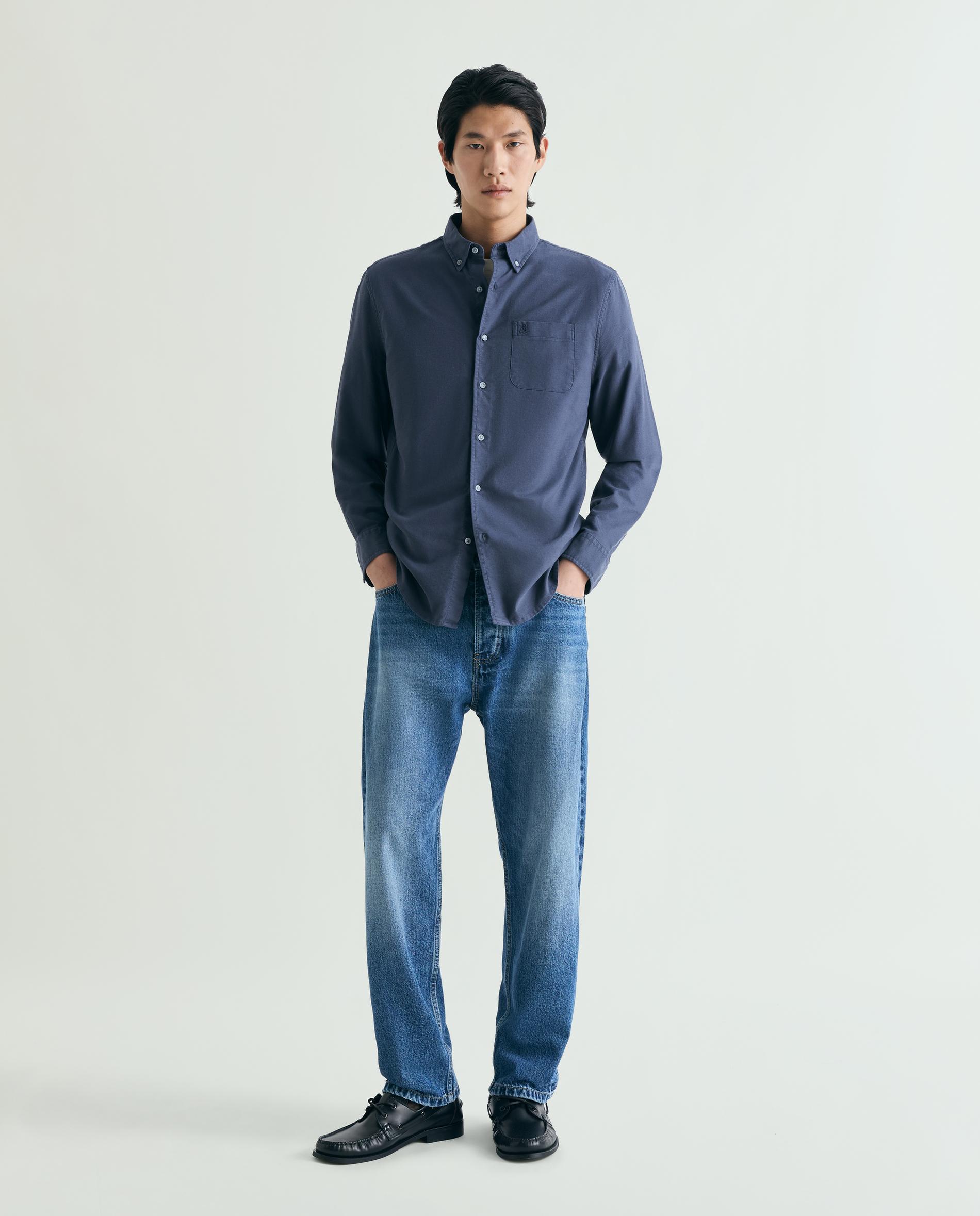 Camisa Regular com Bolso Navy-2