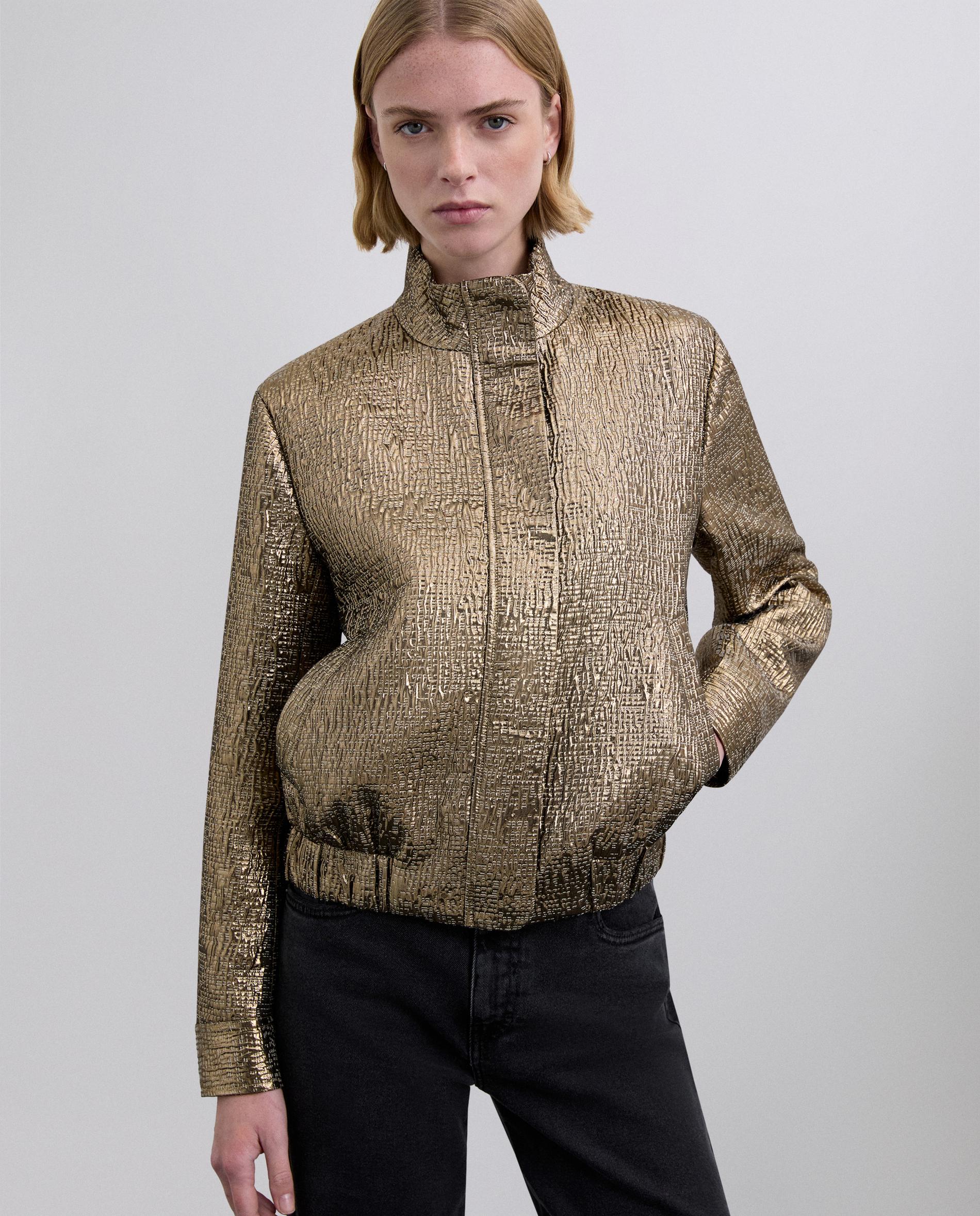 Imagem 0 de Blusão Efeito Metalizado com Fecho Zip Oculto