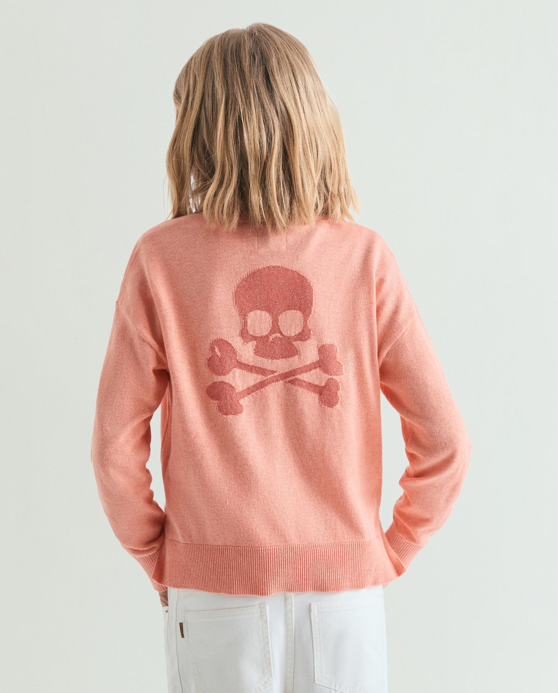 Camisola Infantil com Gola Redonda e Caveira Posterior Scalpers Coral-3
