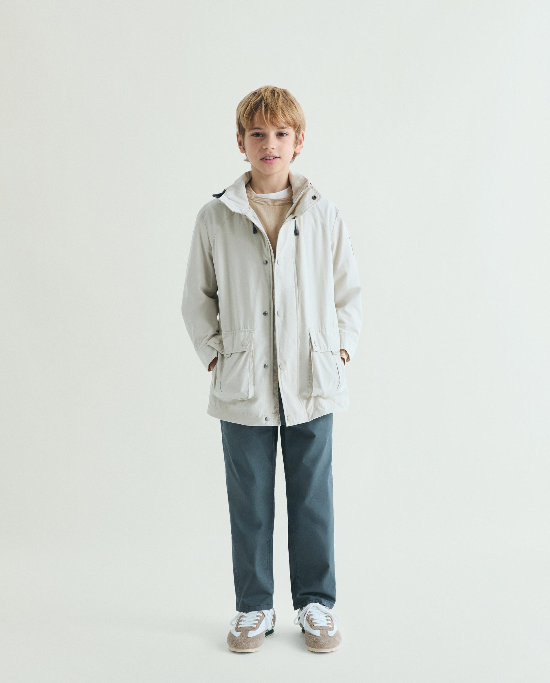 Parka Infantil com Capuz e Fecho Duplo Scalpers Branco-gelo-4