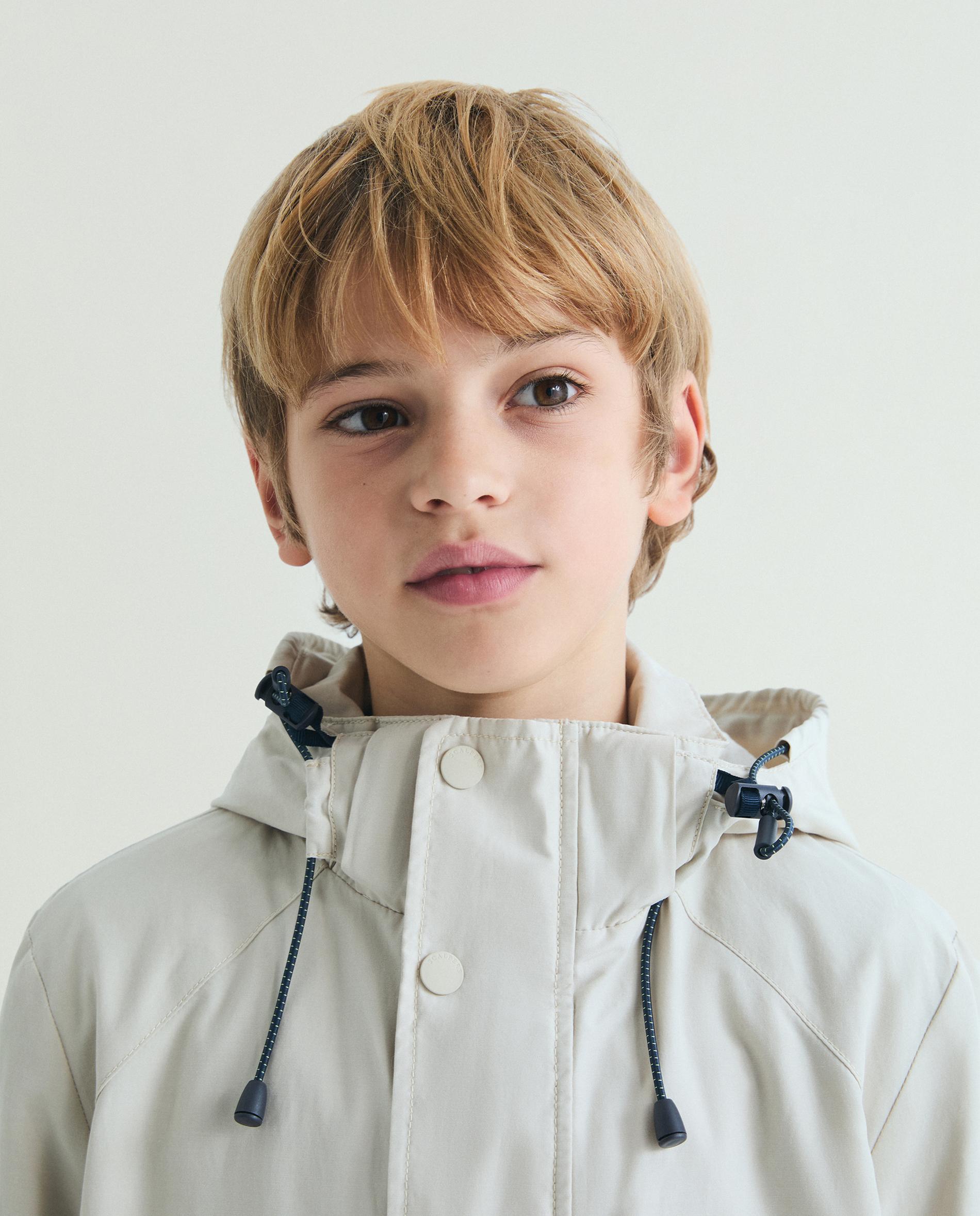 Parka Infantil com Capuz e Fecho Duplo Scalpers Branco-gelo-5