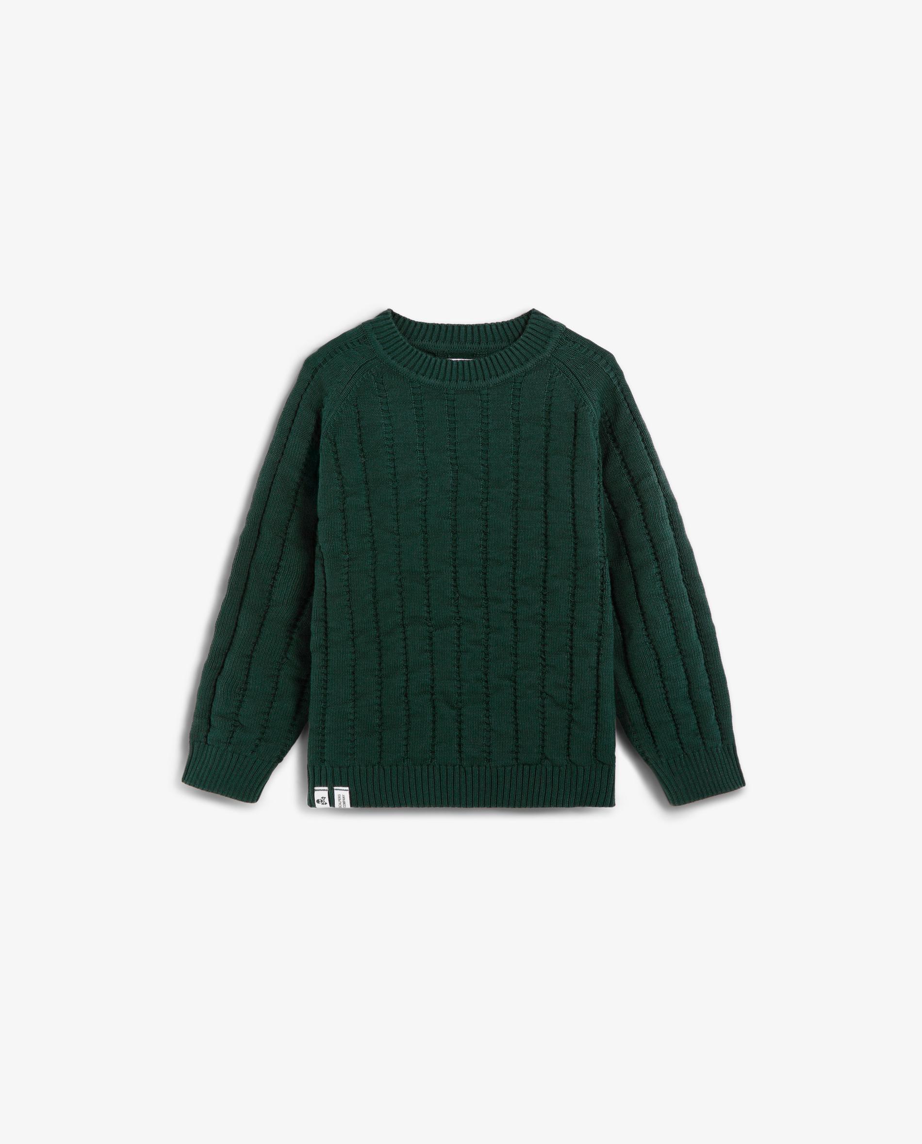 Camisola Infantil Canelada com Gola Redonda Scalpers Verde-escuro-5