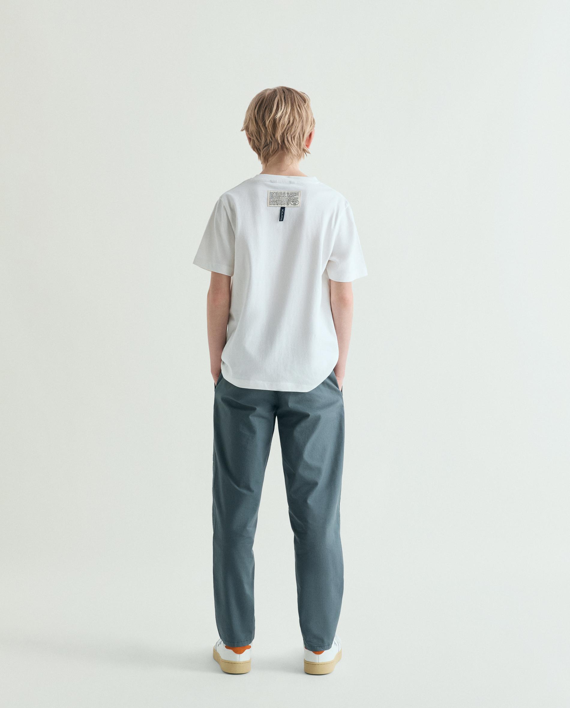 Calças Chino Relaxed Fit Ligeiramente Elásticas Infantil Scalpers Cinzento esverdeado-3