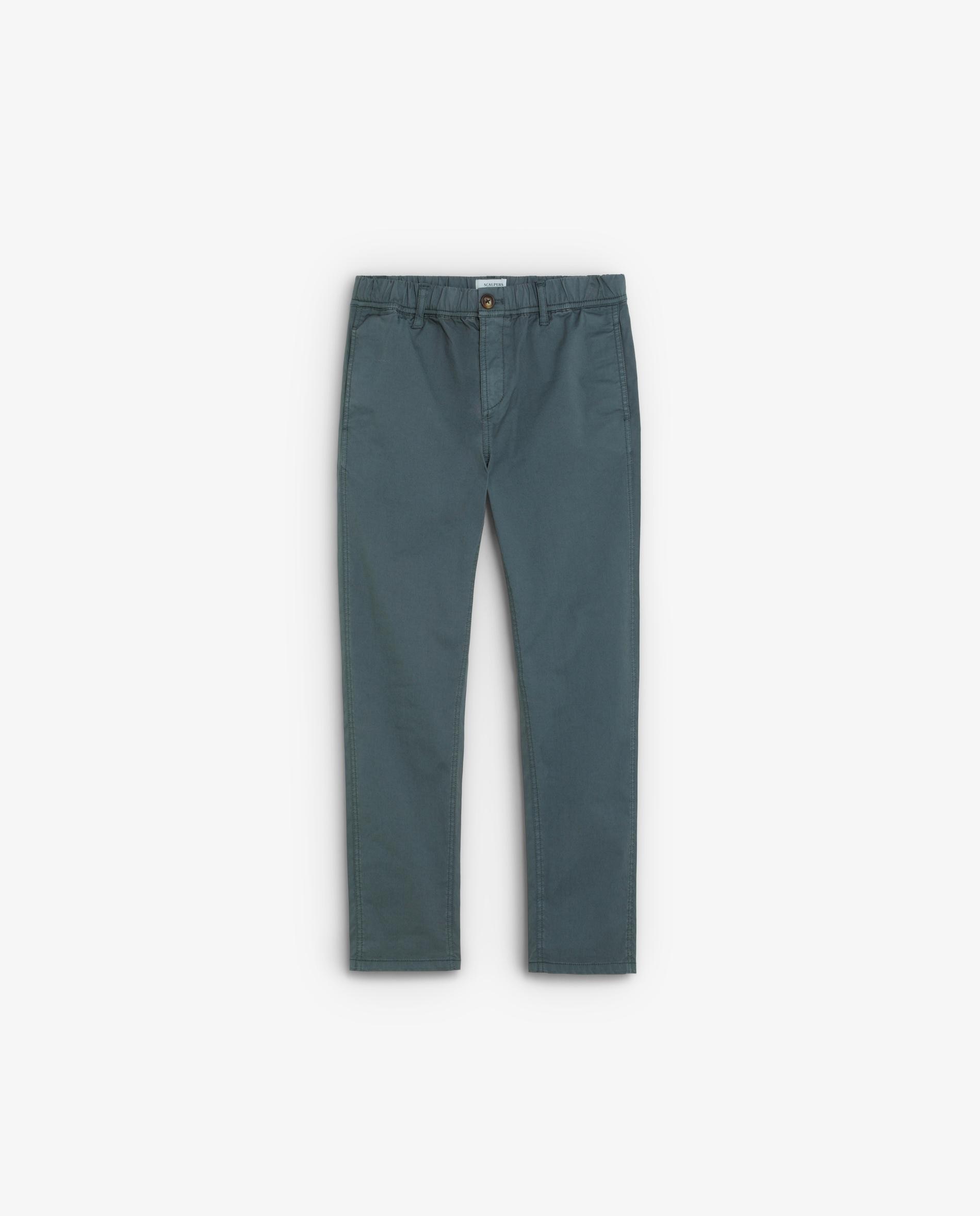 Calças Chino Relaxed Fit Ligeiramente Elásticas Infantil Scalpers Cinzento esverdeado-5