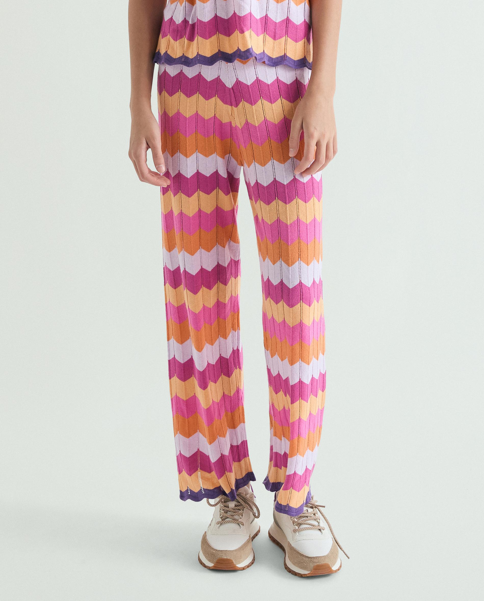 Calças Infantil com Estampado Zigzag e Cintura Elástica Scalpers Multicolor-2