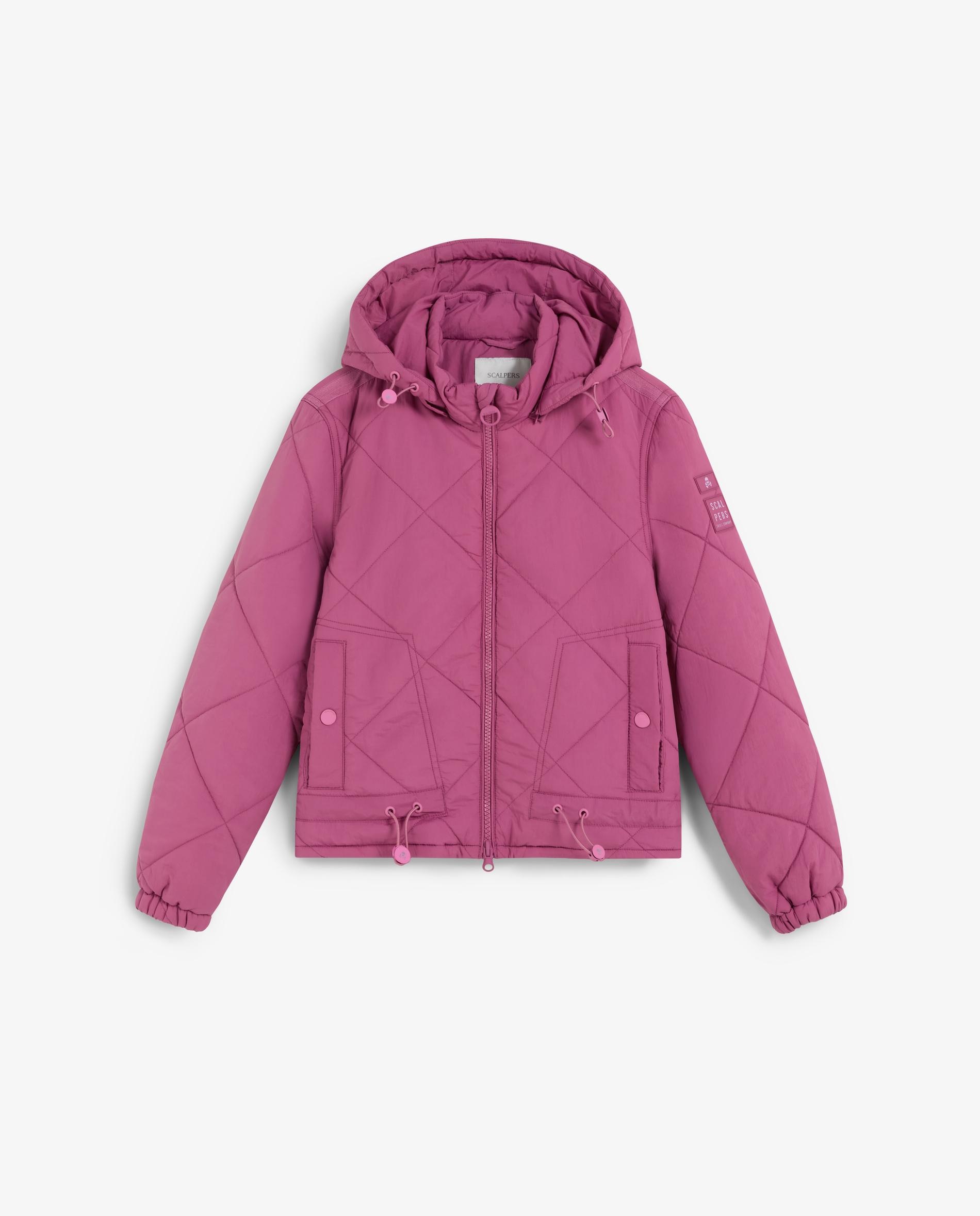 Casaco Acolchoado Infantil com Capuz e Fecho Zip Scalpers Malva-5
