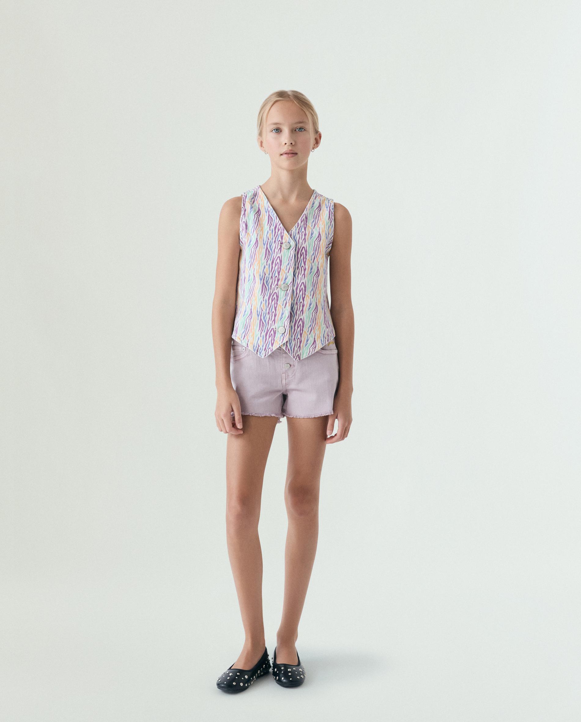 Top Infantil com Botões e Estampado Multicolor Multicolor-3