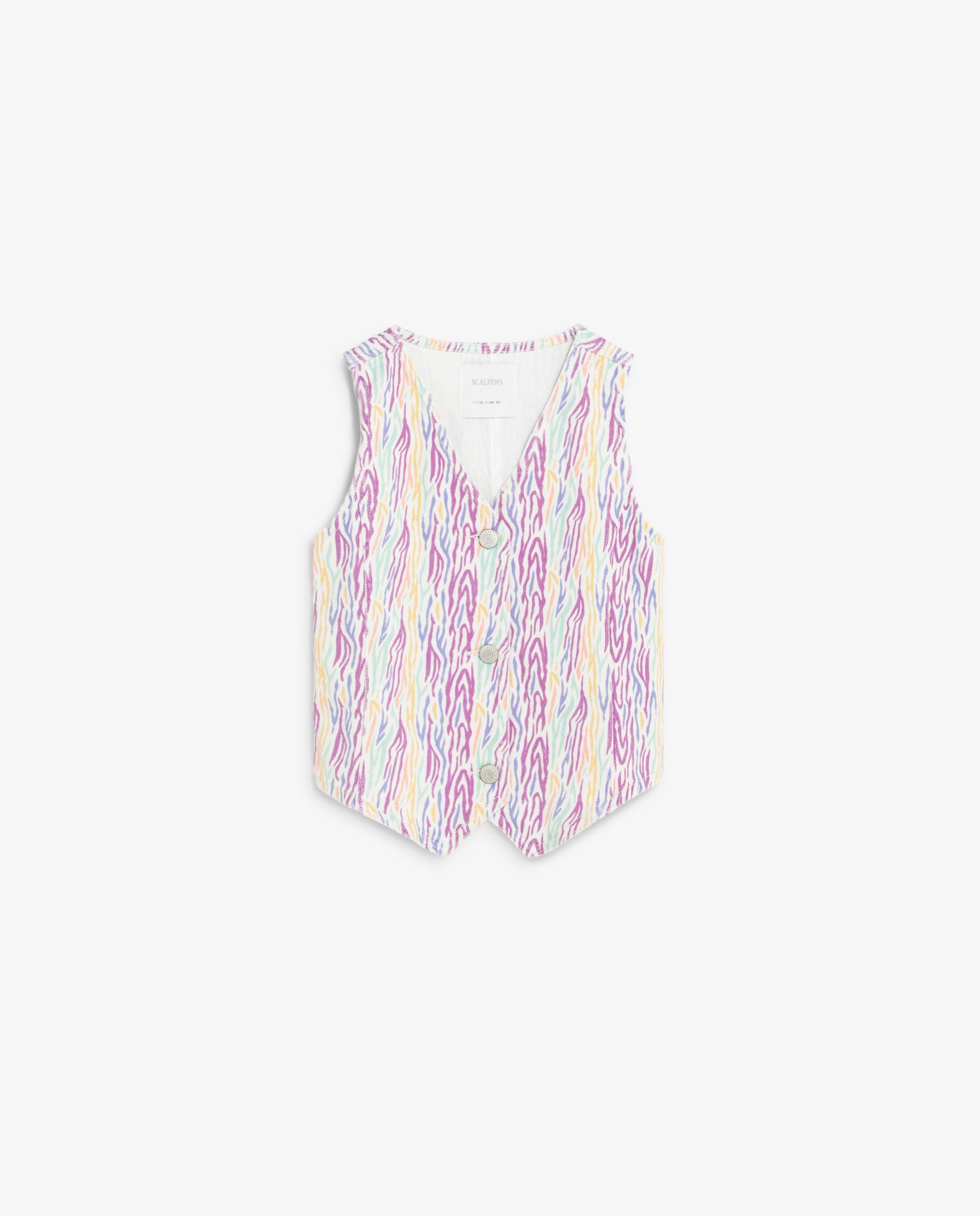 Top Infantil com Botões e Estampado Multicolor Multicolor-5