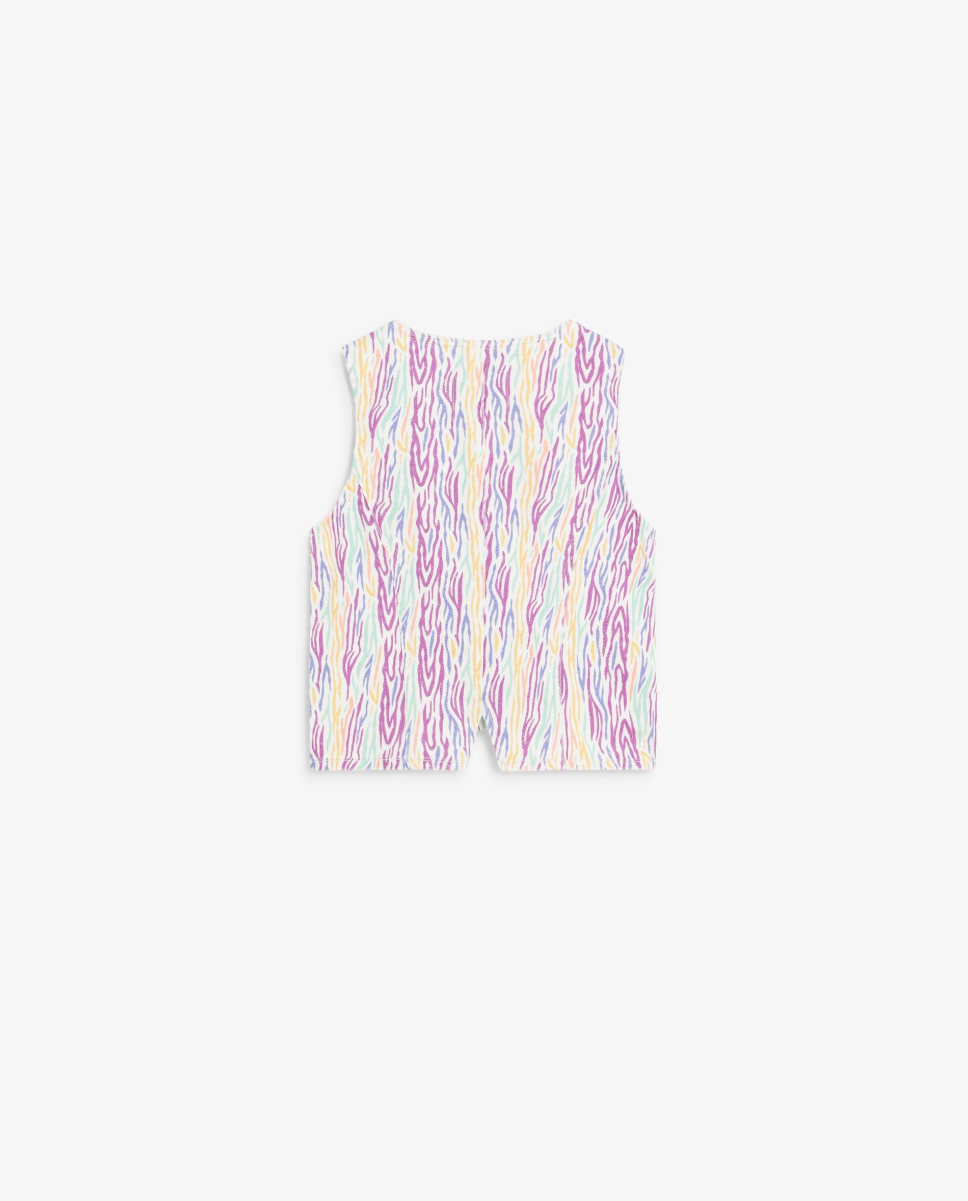 Top Infantil com Botões e Estampado Multicolor Multicolor-6
