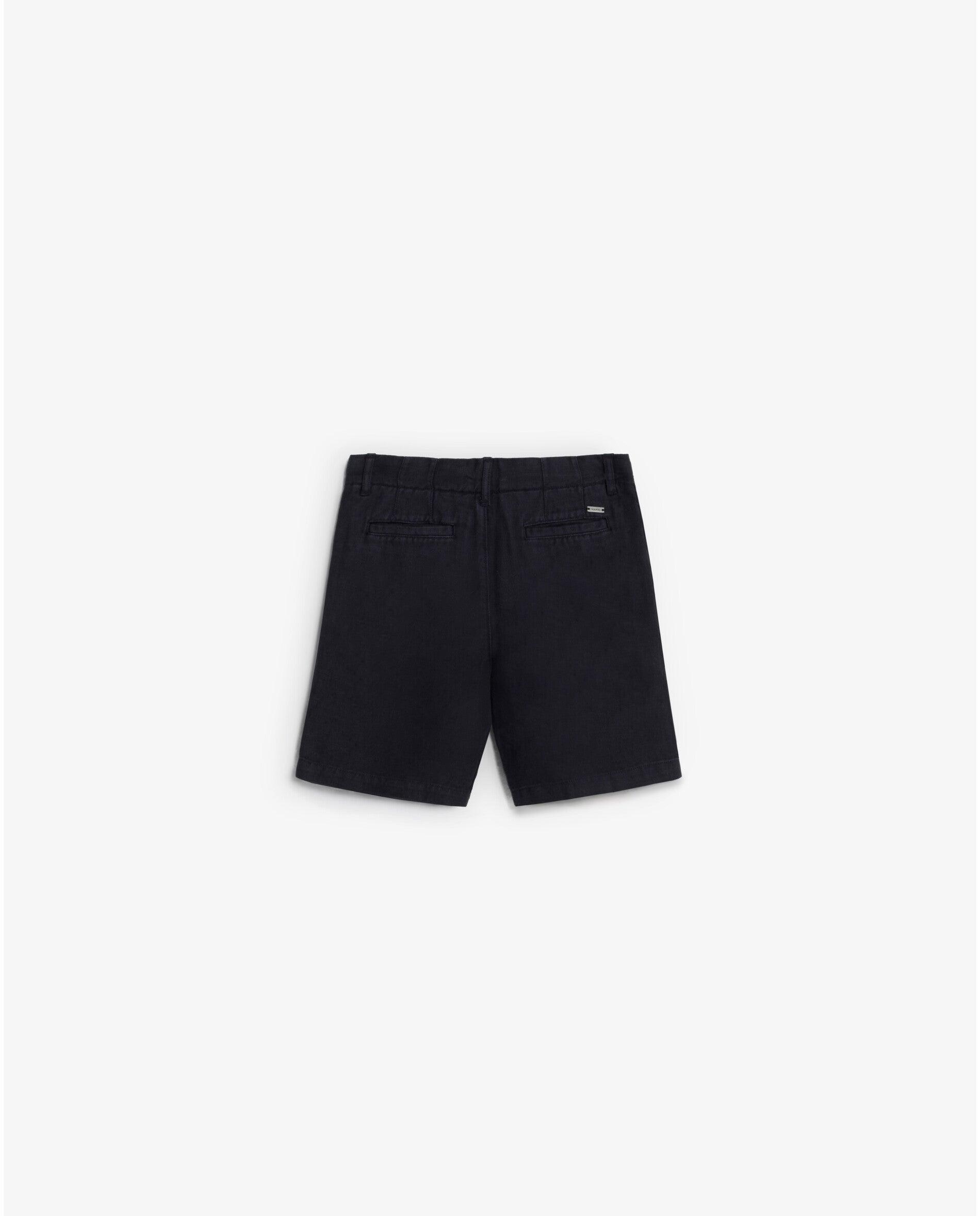 Bermudas Regular Fit com Presilhas na Cintura Navy-2