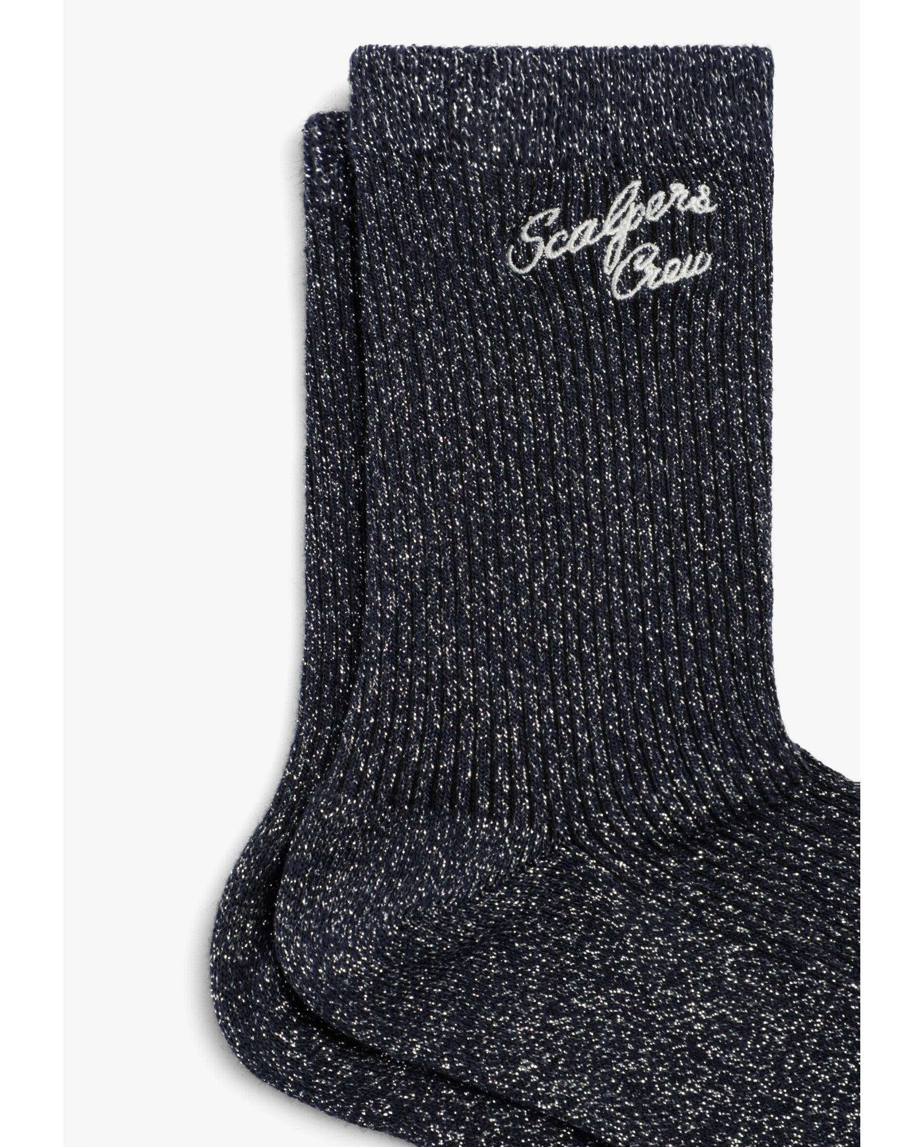 Meias de Cano Médio com Lurex Navy-2