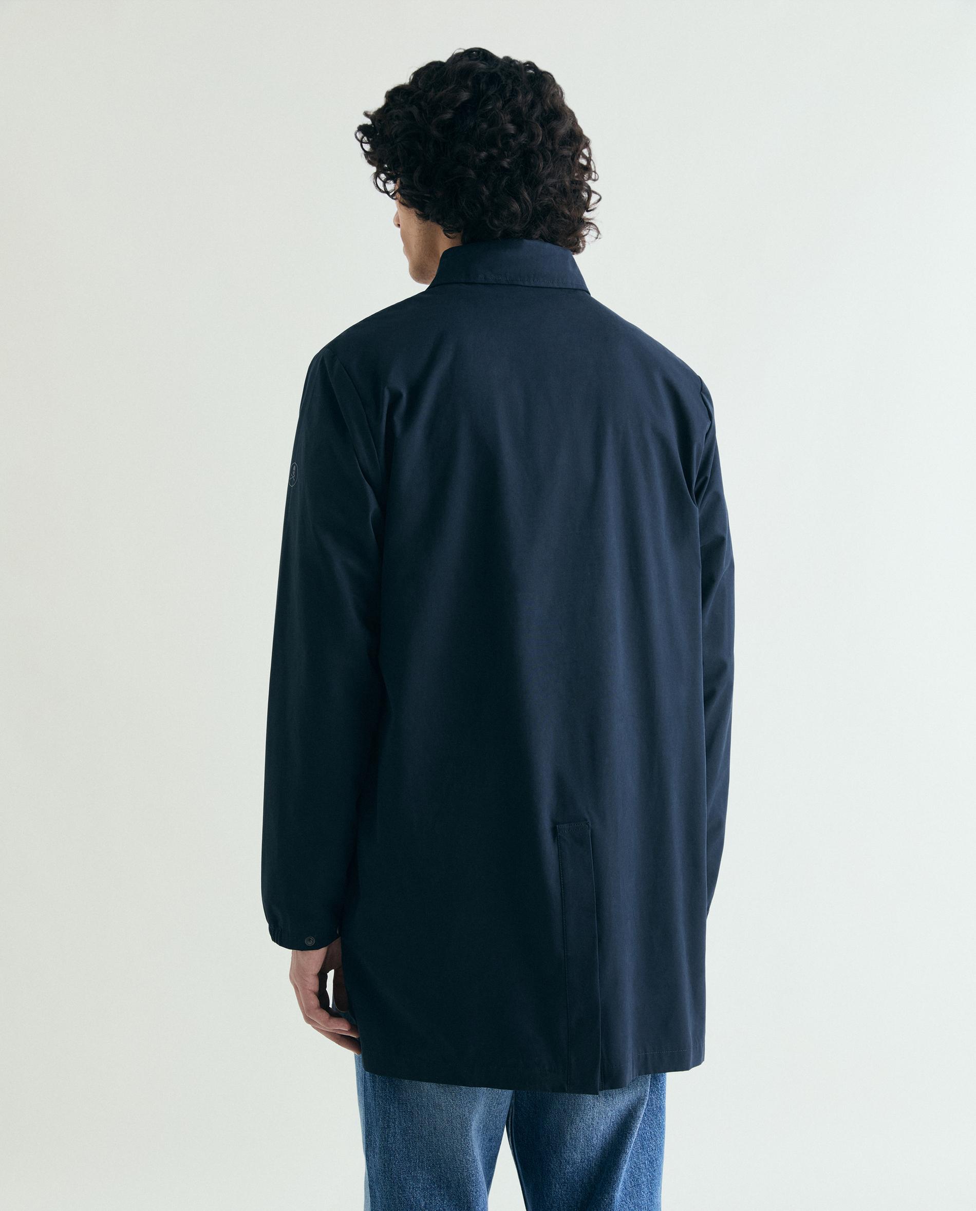 Parka Comprida com Capuz Desmontável Azul-marinho-4