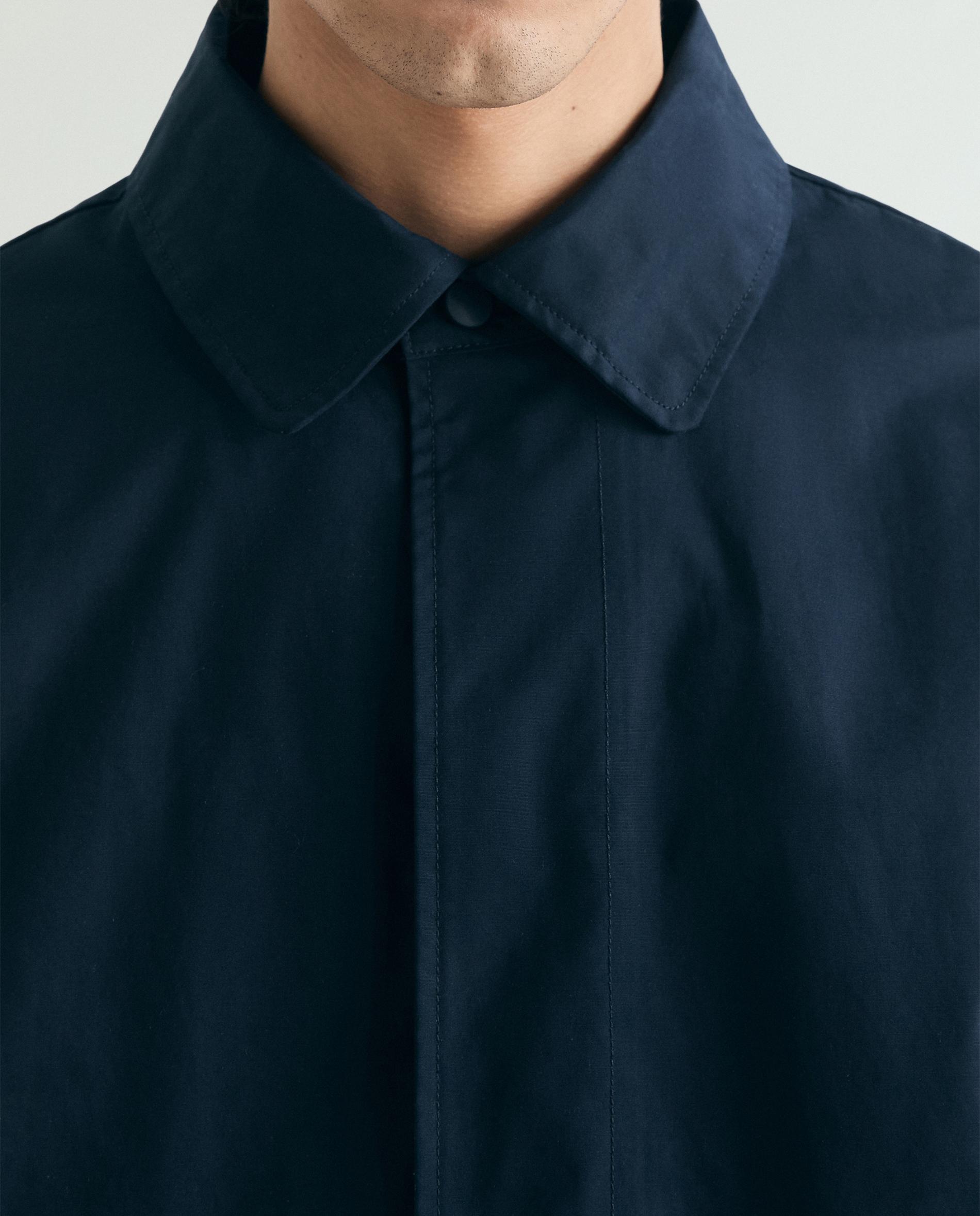 Parka Comprida com Capuz Desmontável Azul-marinho-5