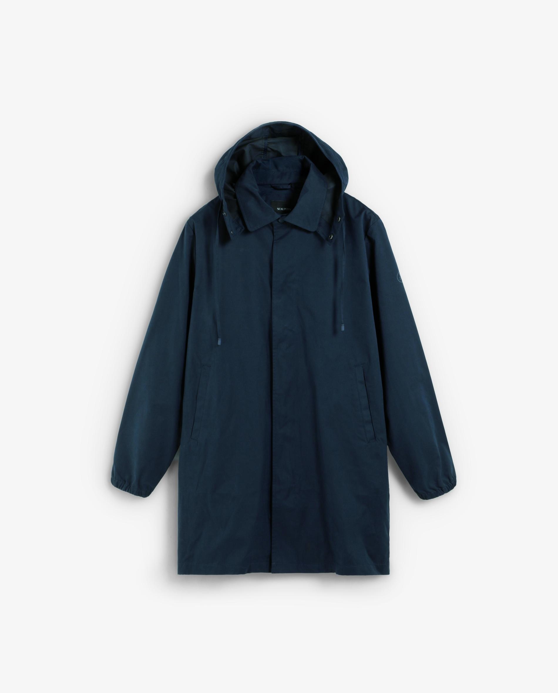 Parka Comprida com Capuz Desmontável Azul-marinho-8