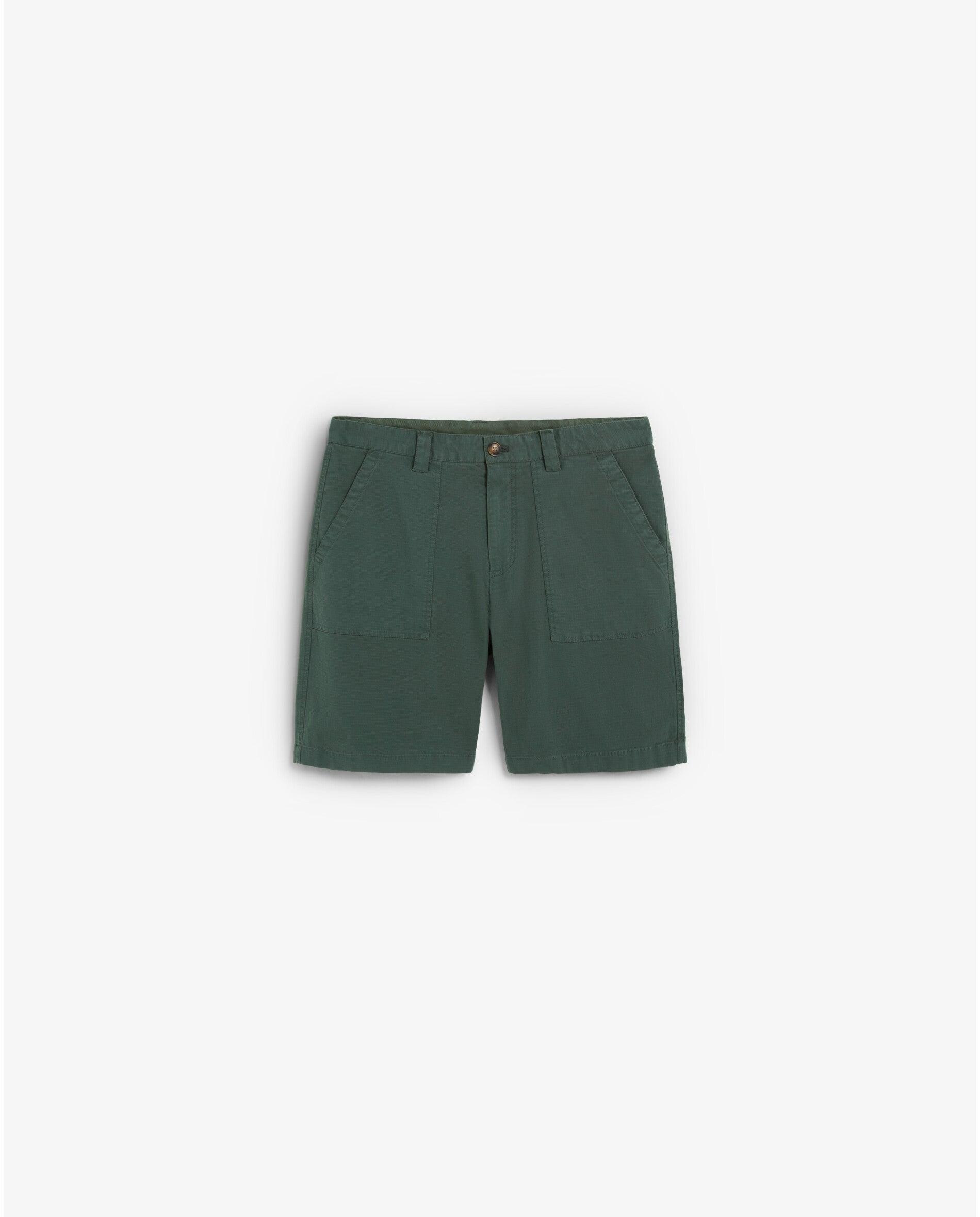 Bermuda Ligeiramente Elástica com Presilhas Verde-militar-5