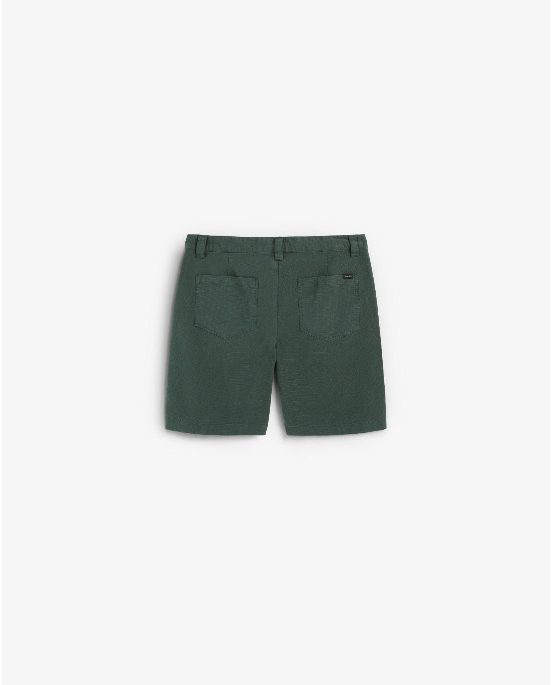 Bermuda Ligeiramente Elástica com Presilhas Verde-militar-6