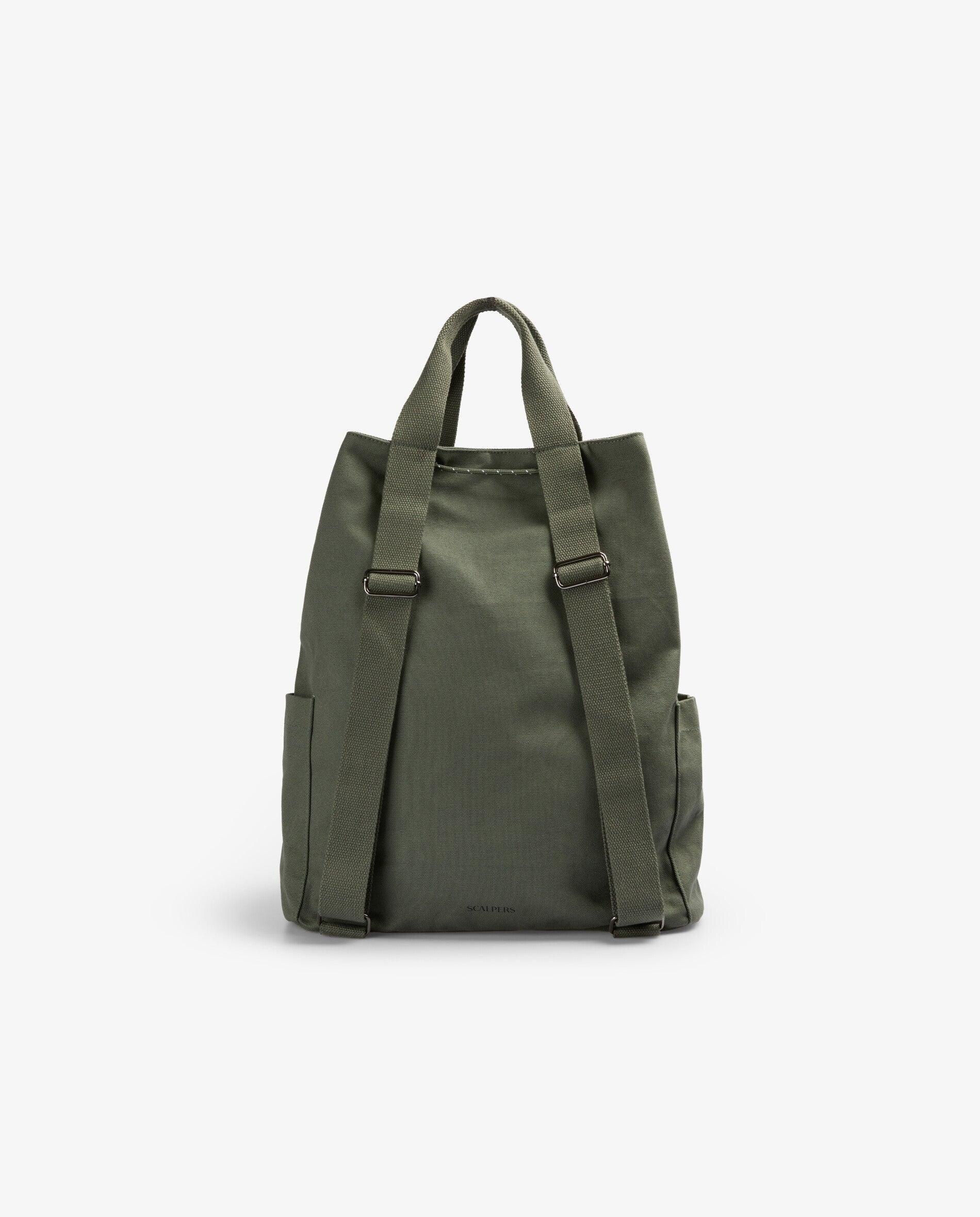 Mochila com Alça Dupla Superior e Alças Reguláveis Verde-militar-2