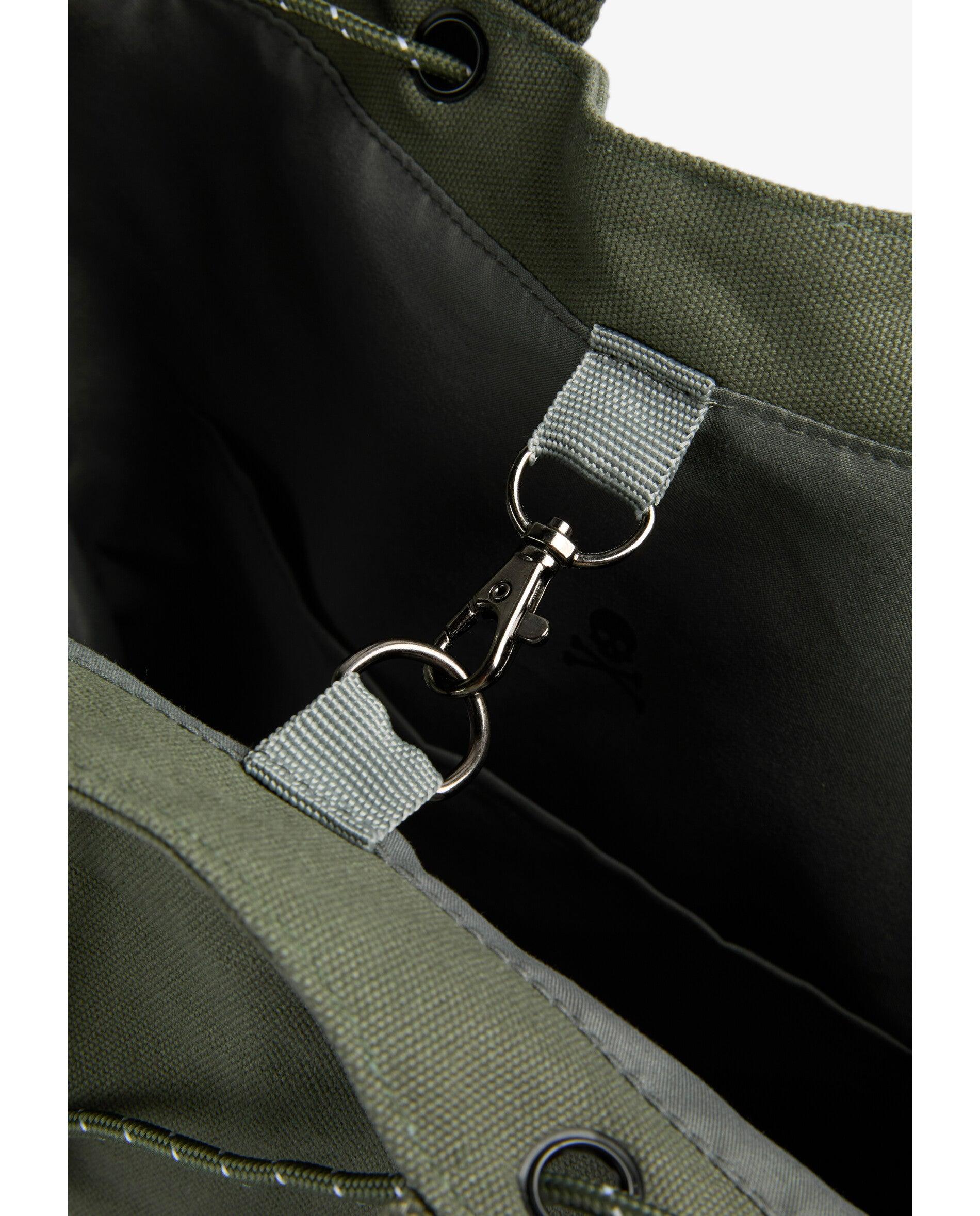 Mochila com Alça Dupla Superior e Alças Reguláveis Verde-militar-8