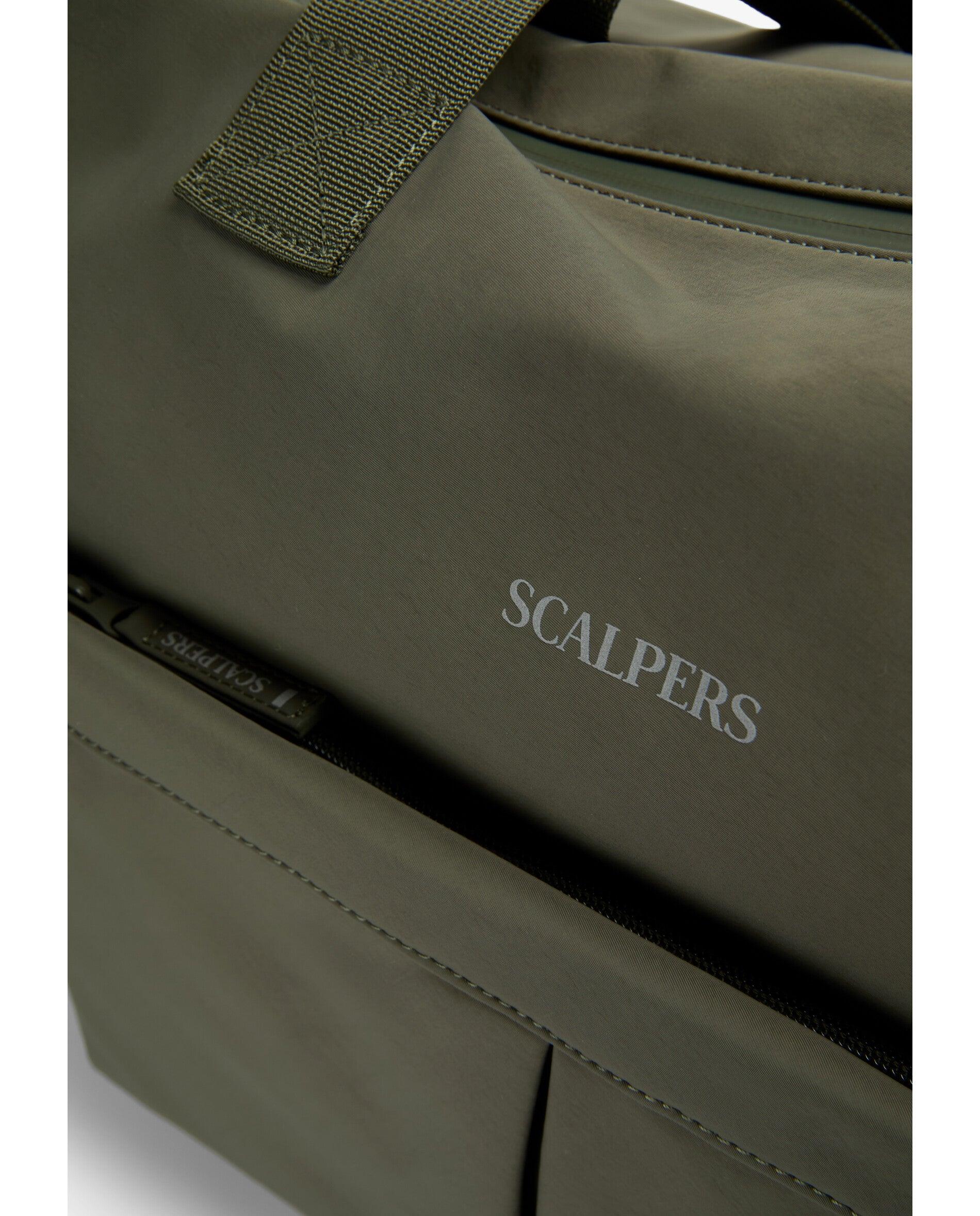 Mala com Fecho Zip e Alça a Tiracolo Ajustável Caqui-6