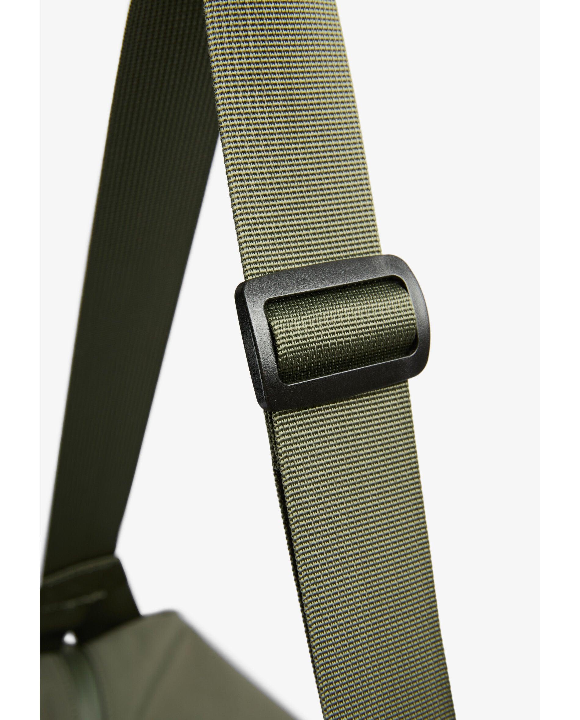 Mala com Fecho Zip e Alça a Tiracolo Ajustável Caqui-10