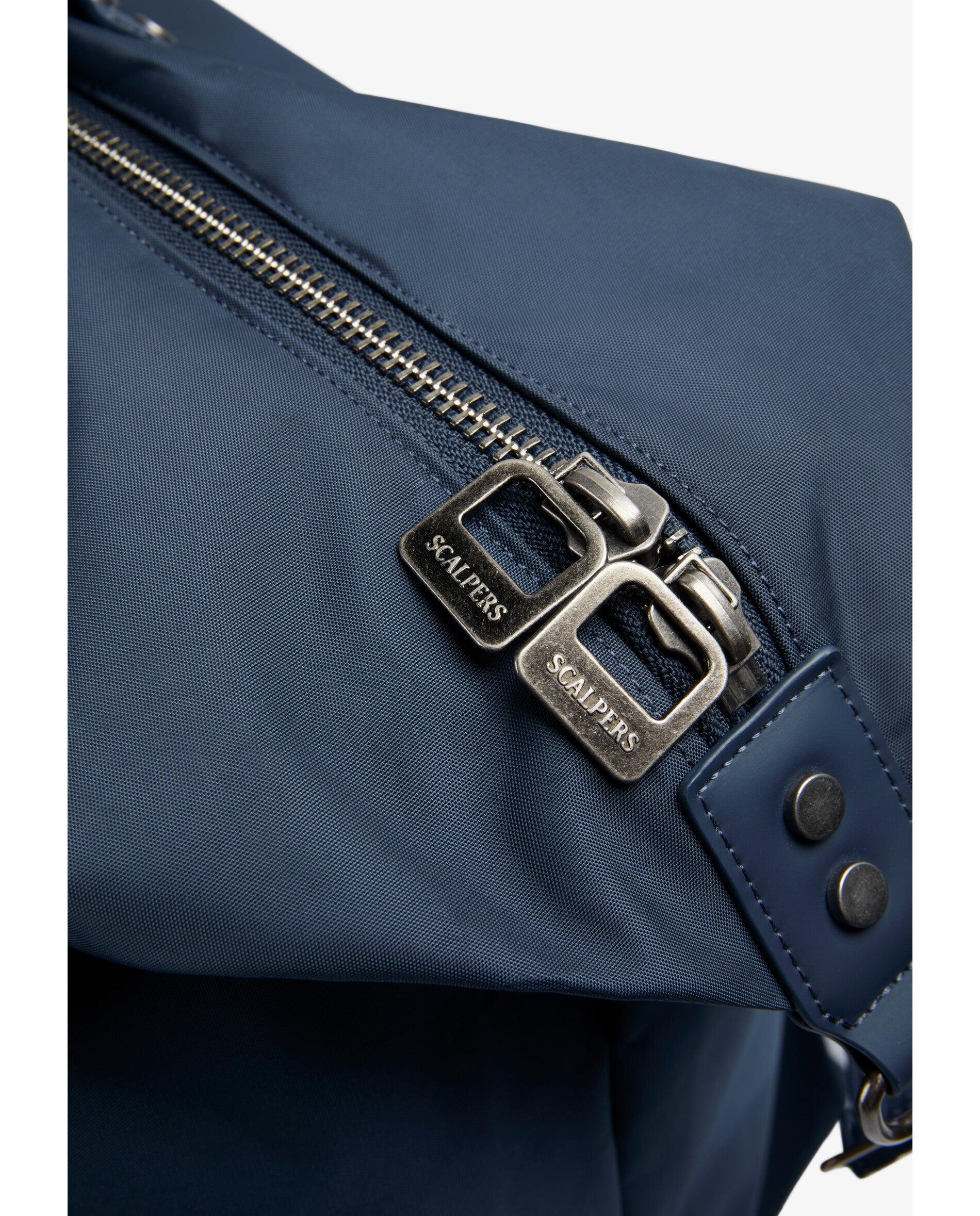 Mala com Fecho Zip e Alça a Tiracolo Ajustável Navy-7