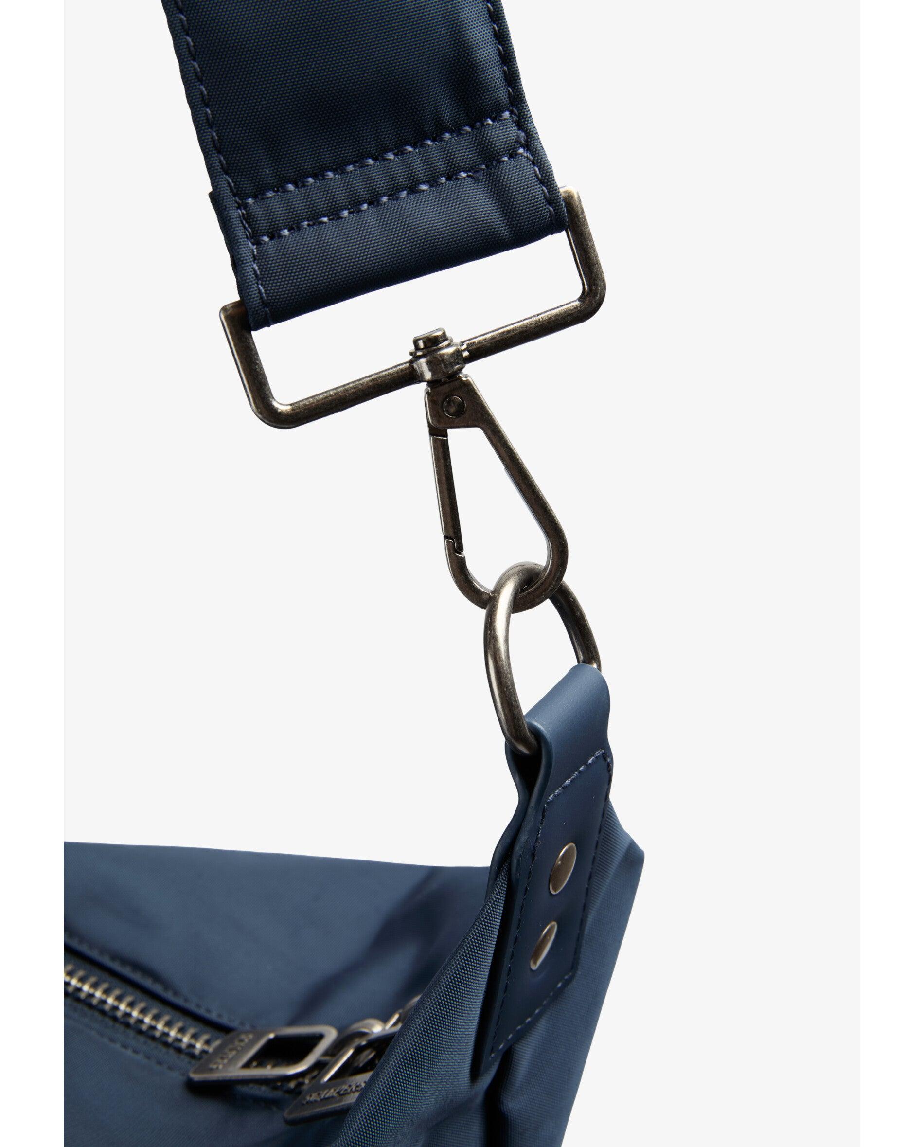 Mala com Fecho Zip e Alça a Tiracolo Ajustável Navy-8