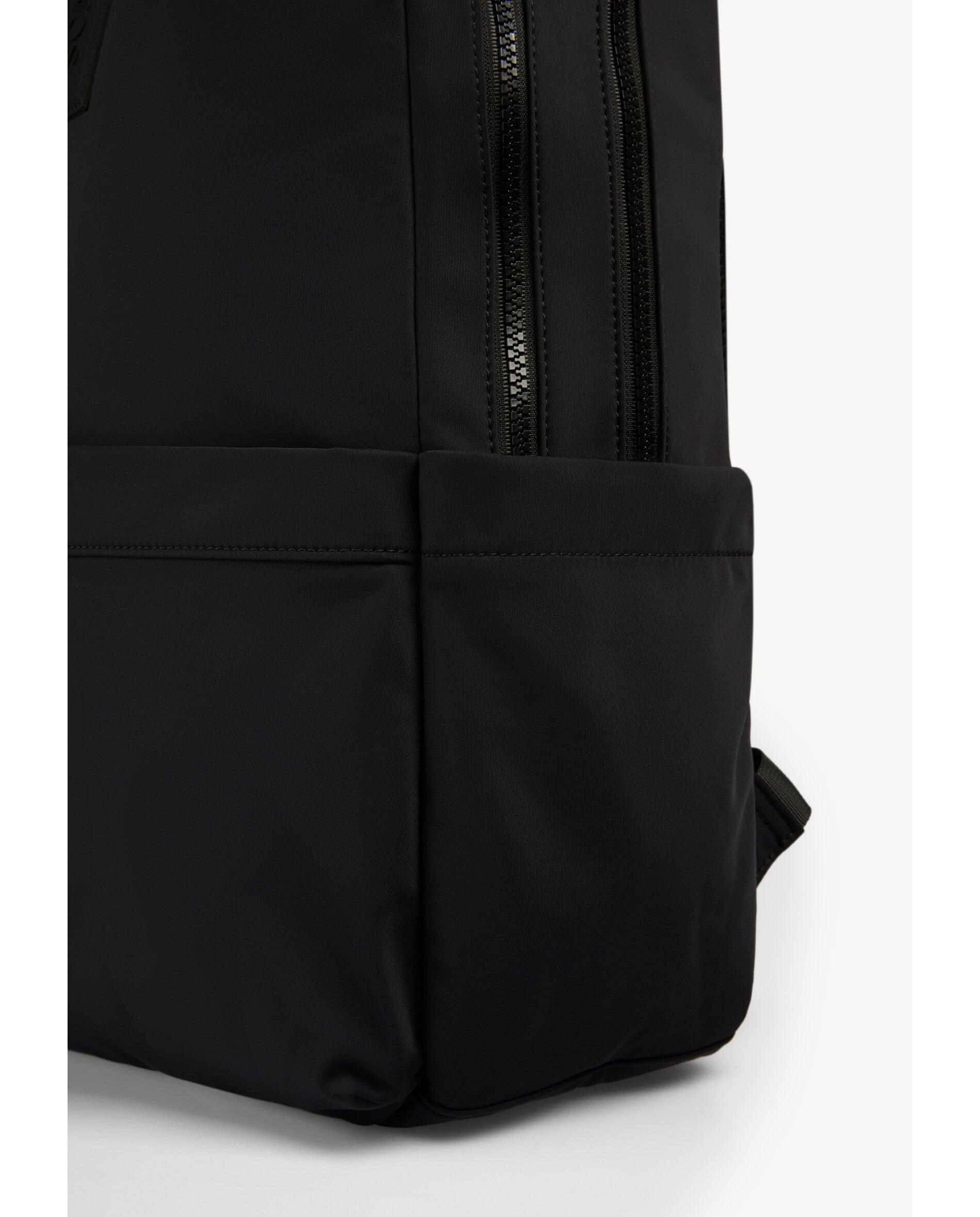 Mochila em Tecido Técnico com Bolso Duplo Preto-3