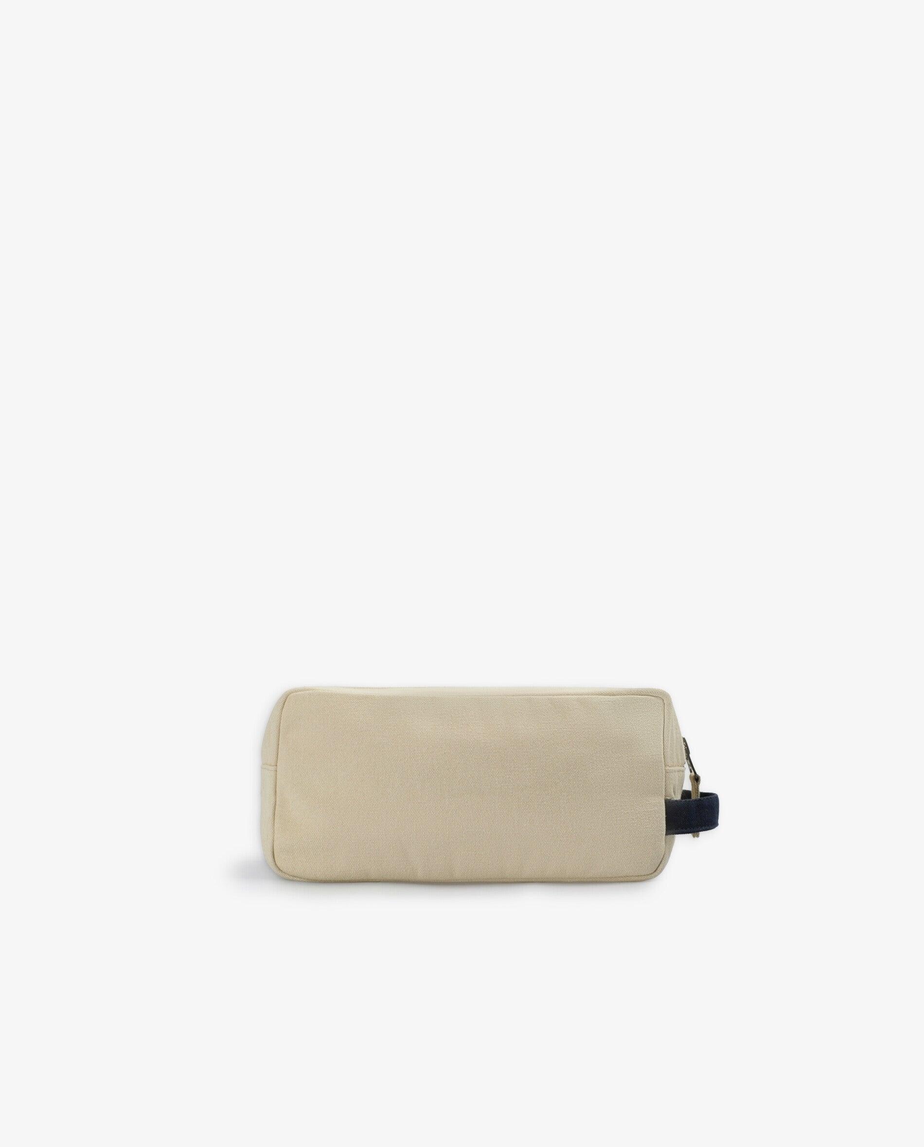 Necessaire com Bolso Frontal e Alça Lateral Bege-2