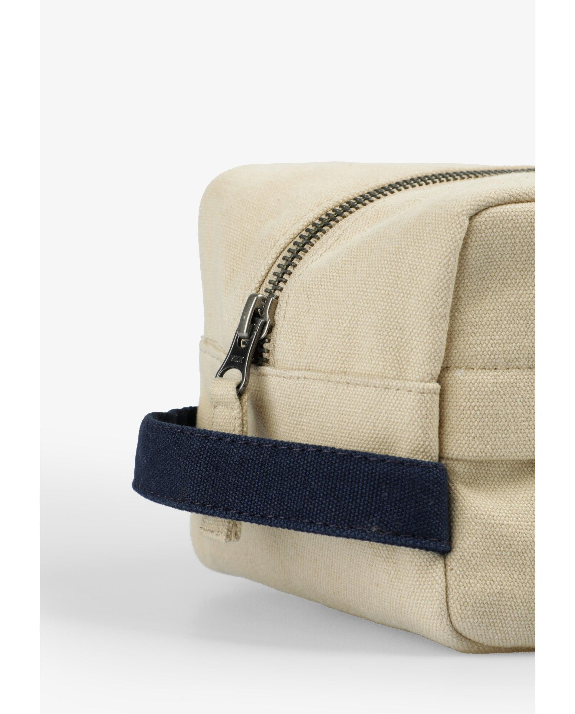 Necessaire com Bolso Frontal e Alça Lateral Bege-5